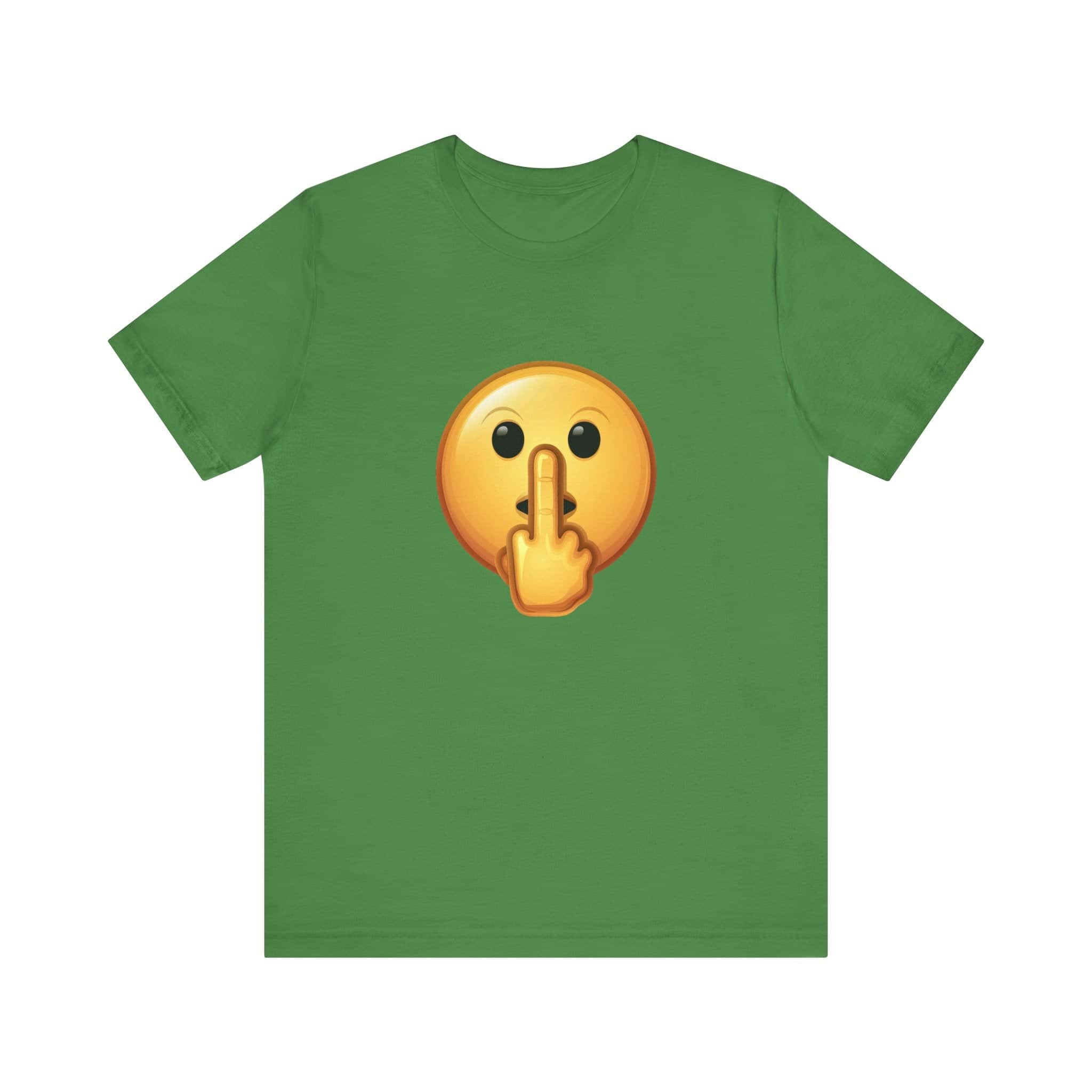 Middle Finger FU Shh Silent Protest Emoji Tee (Small Graphic)