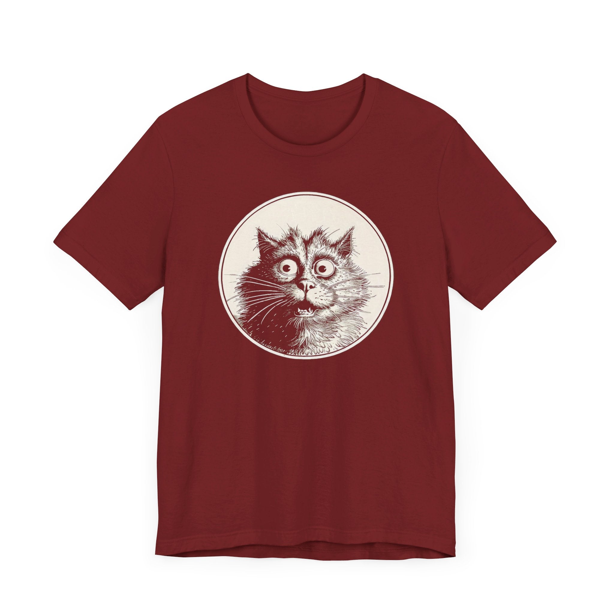 Surprised Cat Graphic Tee – Vintage Style Cat Lover Shirt