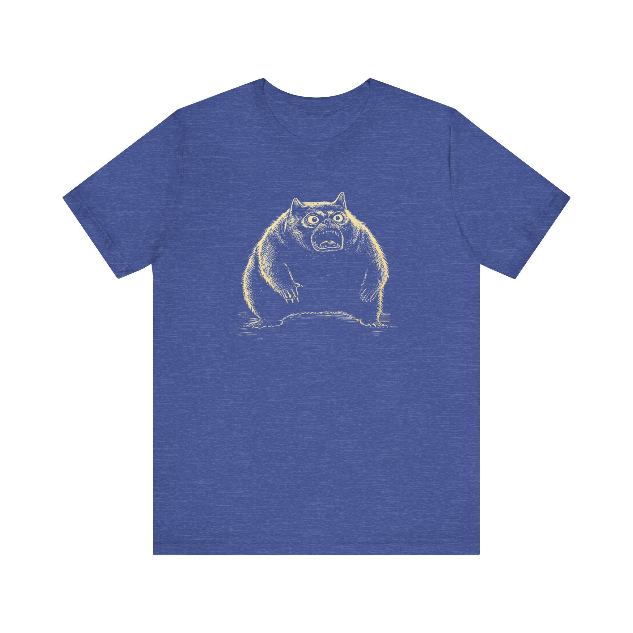 Quirky Angry Cat Illustration T-Shirt – Funny Cat Lover Tee