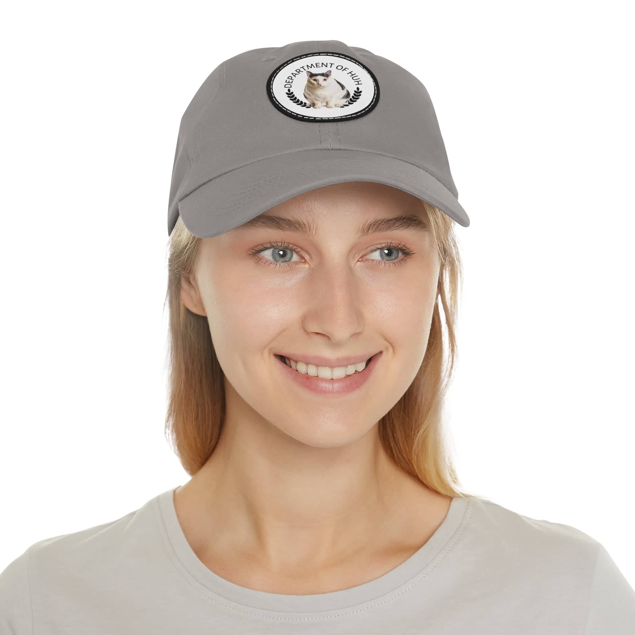Department of HUH Cat Dad Hat with Leather Patch (Round)