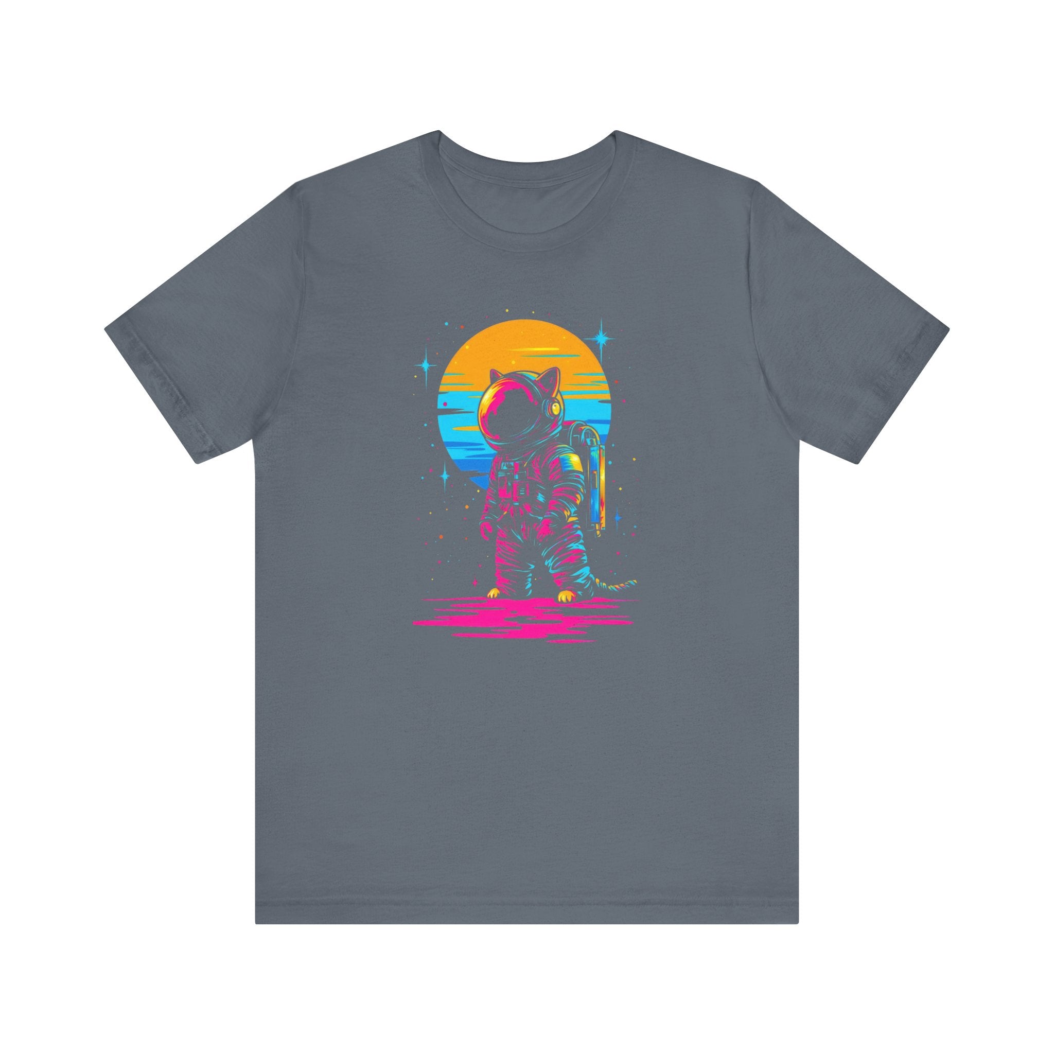 Neon Sunset Astronaut Cat T-Shirt