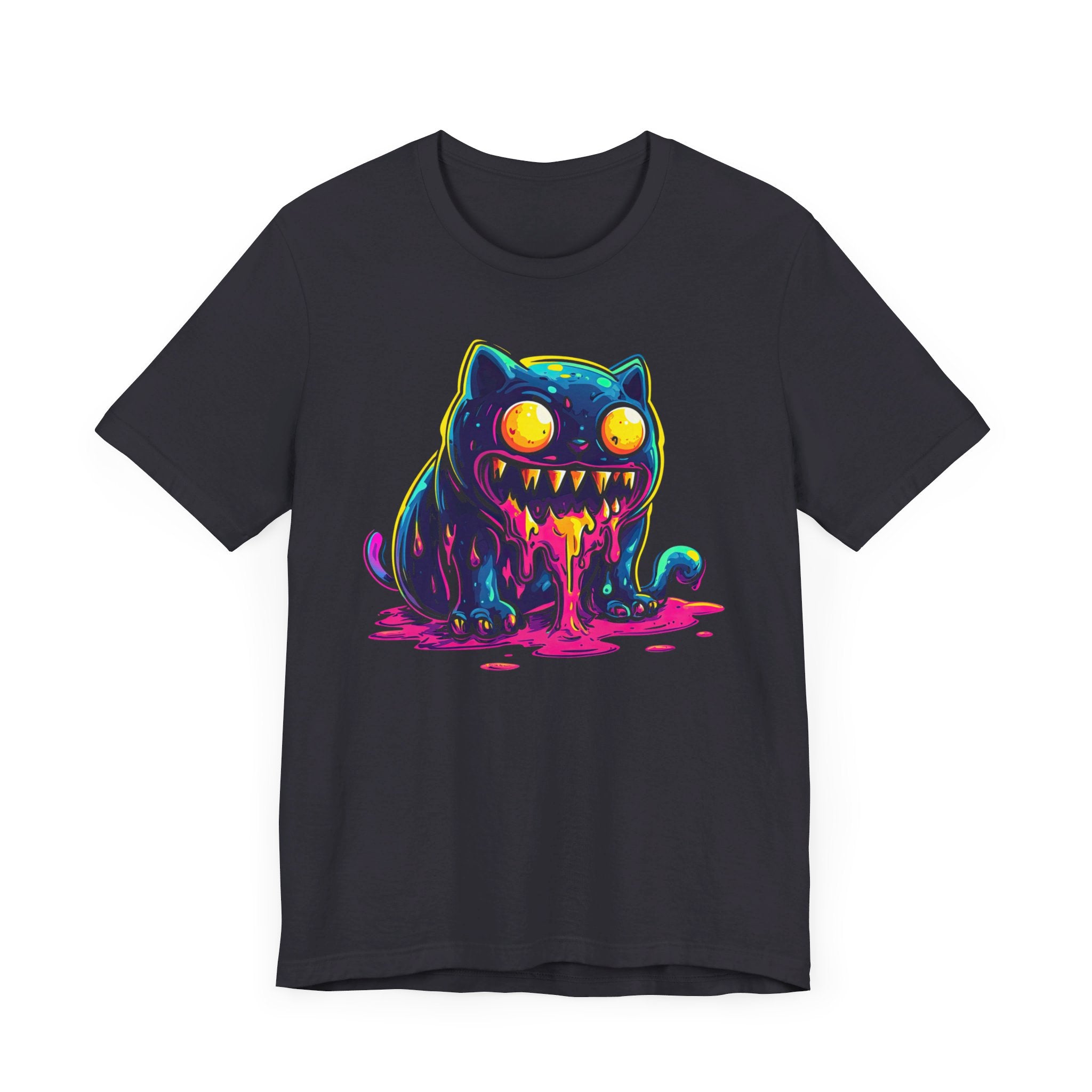 Neon Monster Cat T-Shirt Bold and Quirky Design