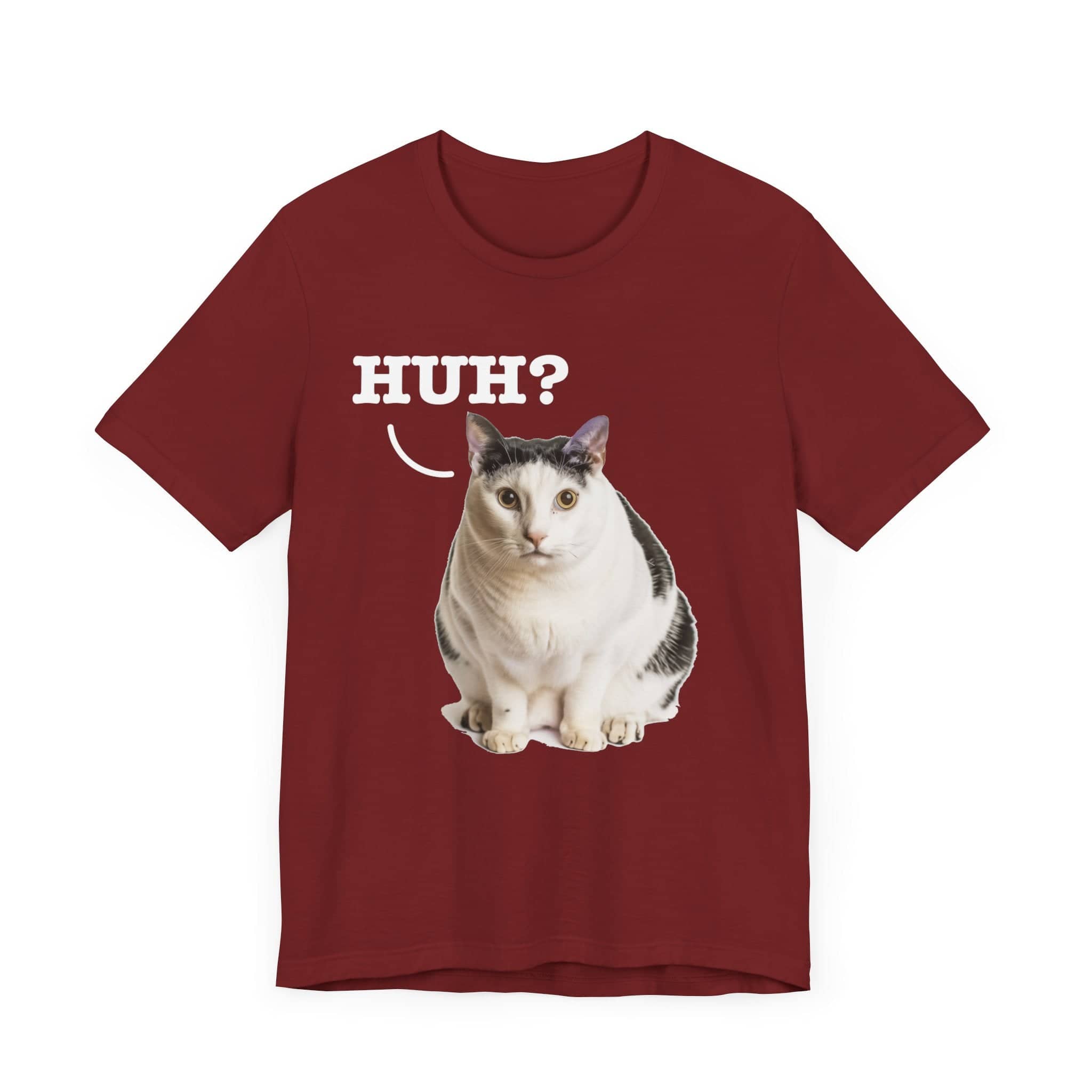 Huh? Cat Meme T-Shirt – Original Art Cat Lover Tee, Unique and Fun - Classic Unisex Jersey Tee, Soft Cotton, Perfect for Cat Lovers