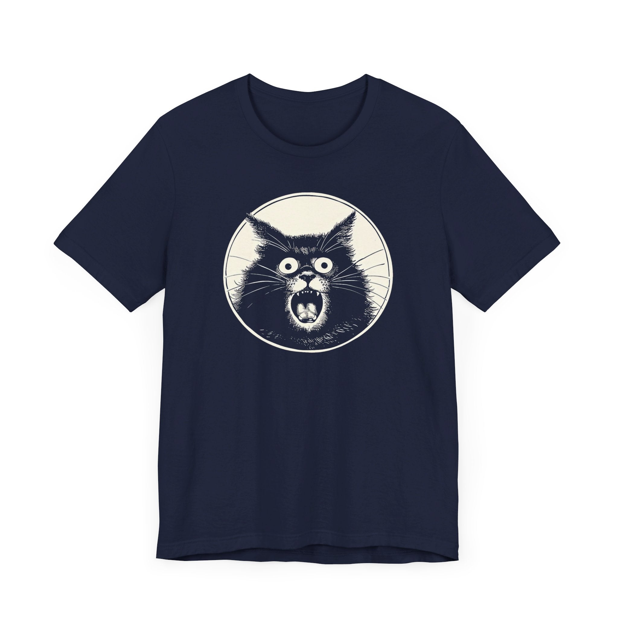 Screaming Cat Graphic Tee – Vintage Style Cat Lover Shirt