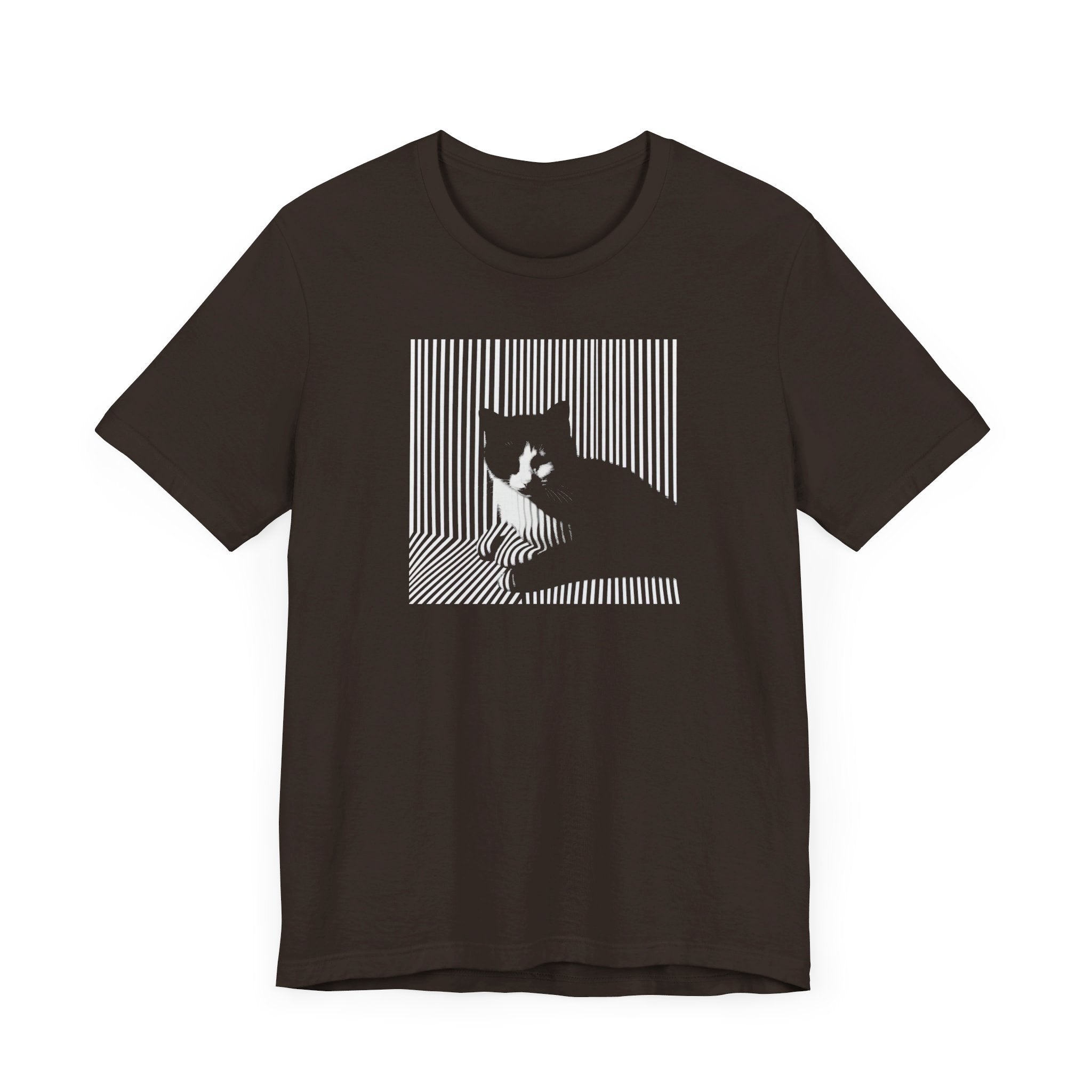 Abstract Black Cat Graphic Tee – Modern Minimalist Cat Lover Shirt