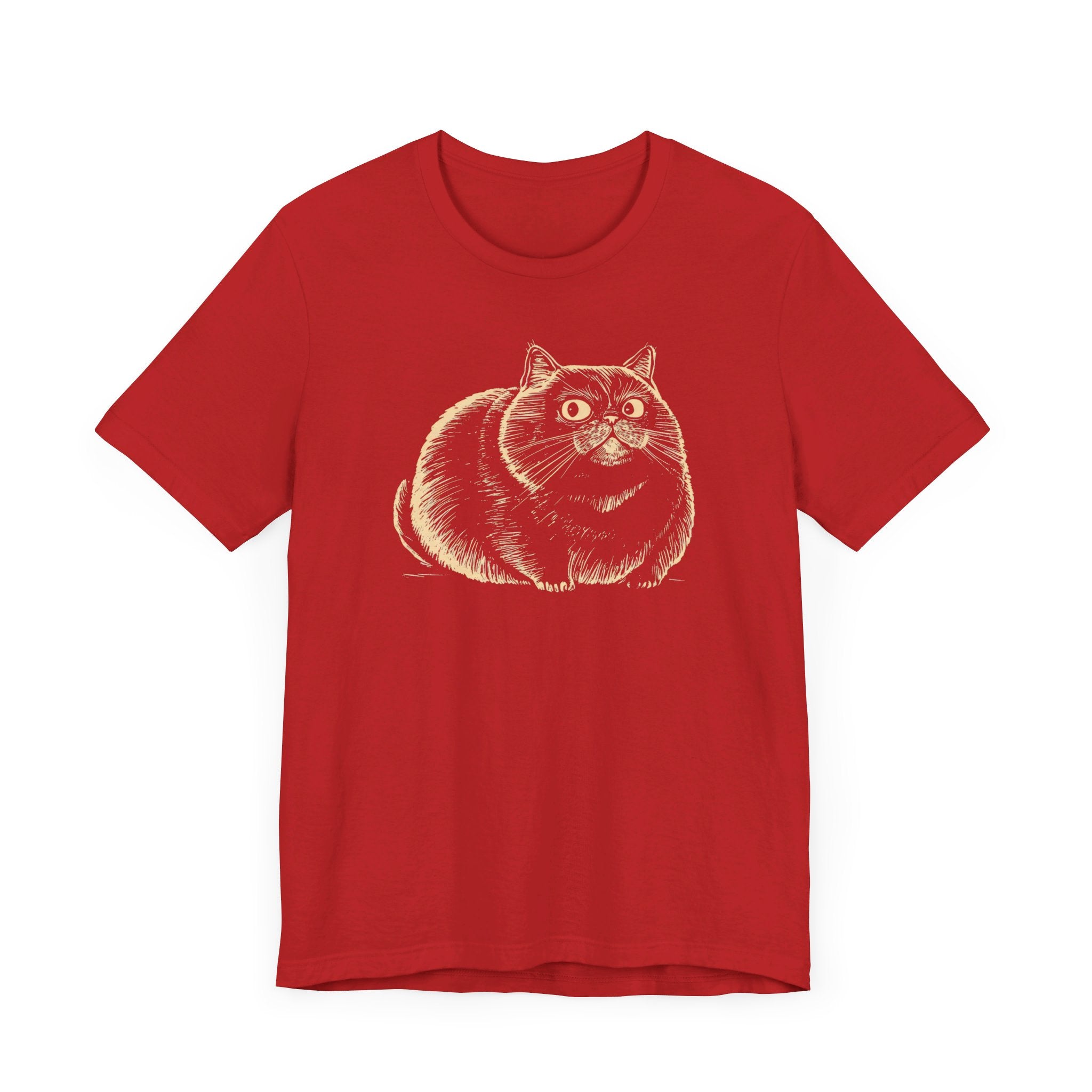 Chubby Cat Illustration T-Shirt