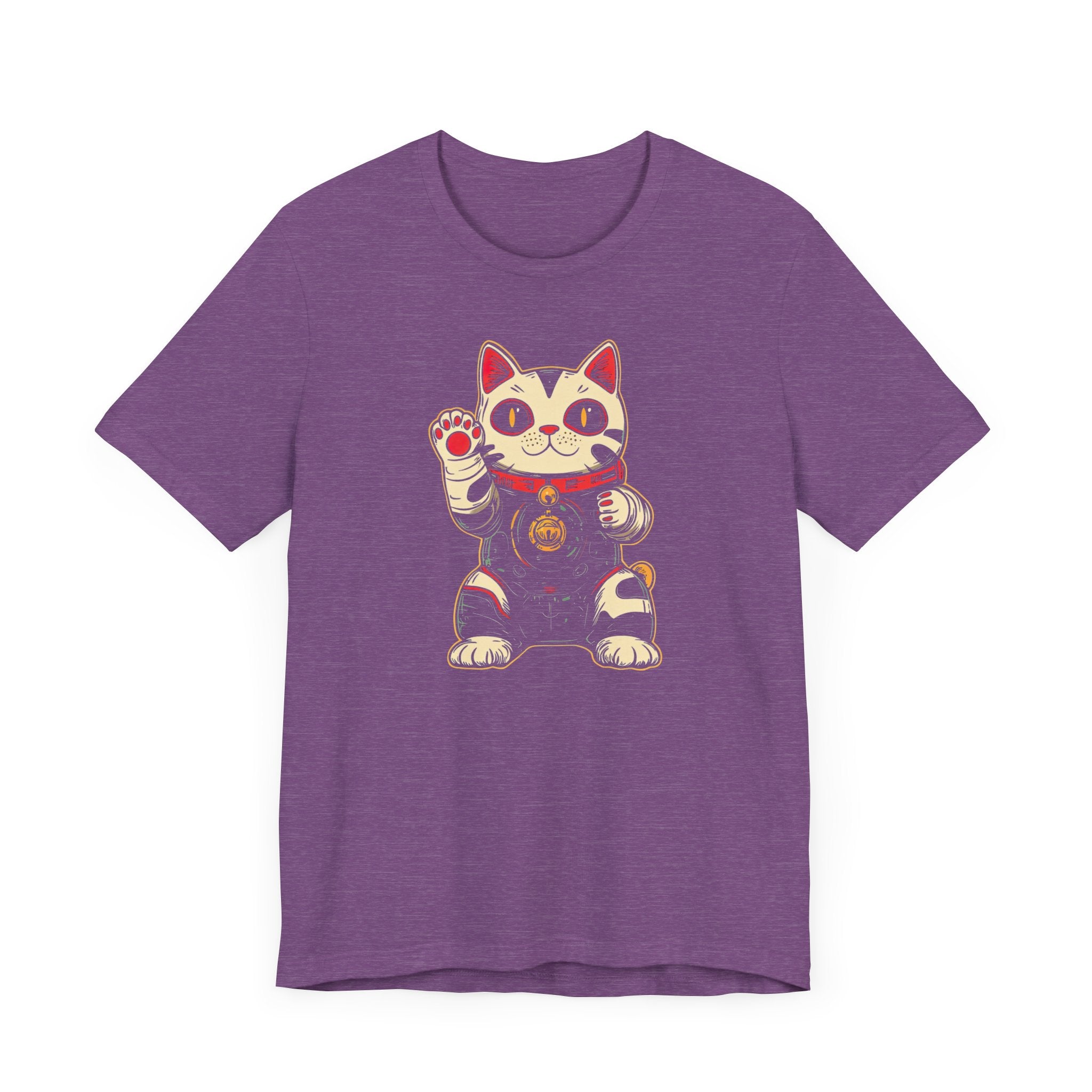Lucky Cat Robot T-Shirt - Futuristic Maneki-Neko Design