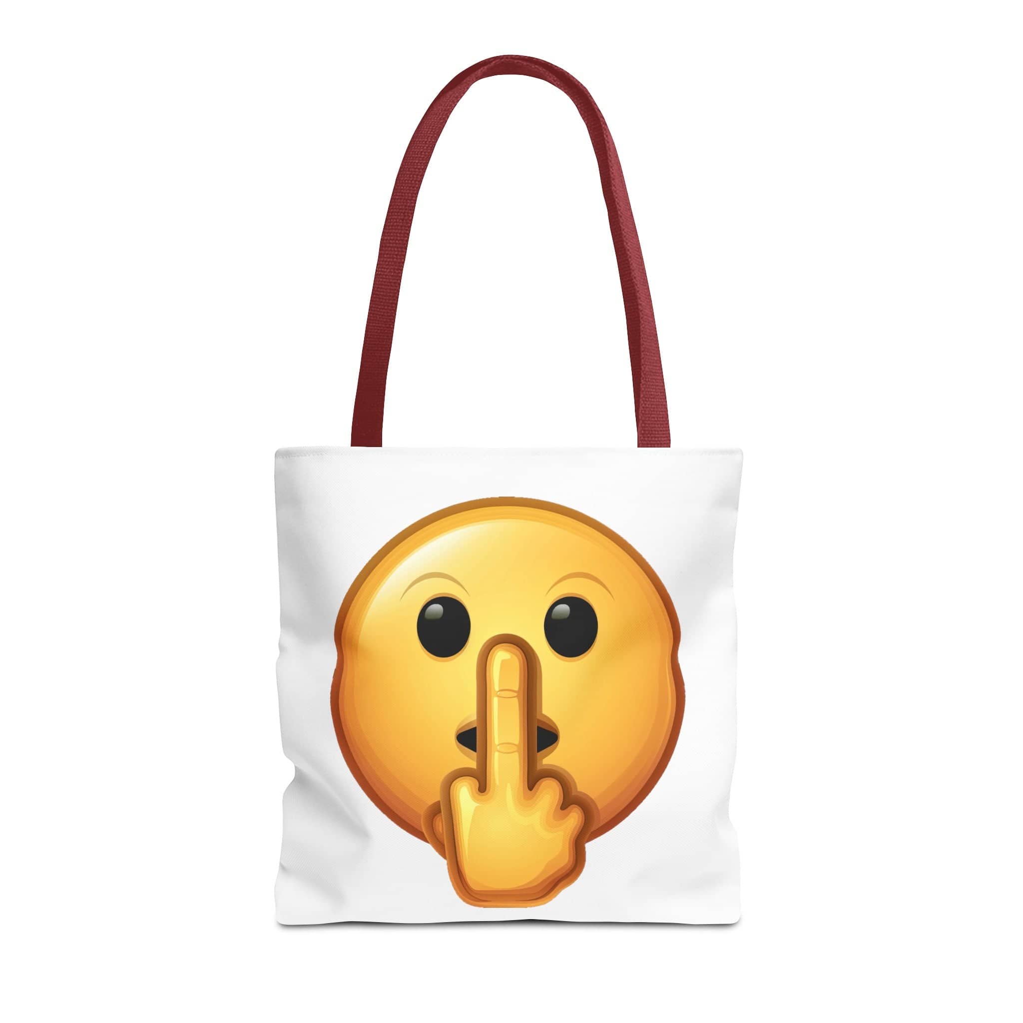 Middle Finger FU Shh Silent Protest Emoji Tote Bag (AOP)
