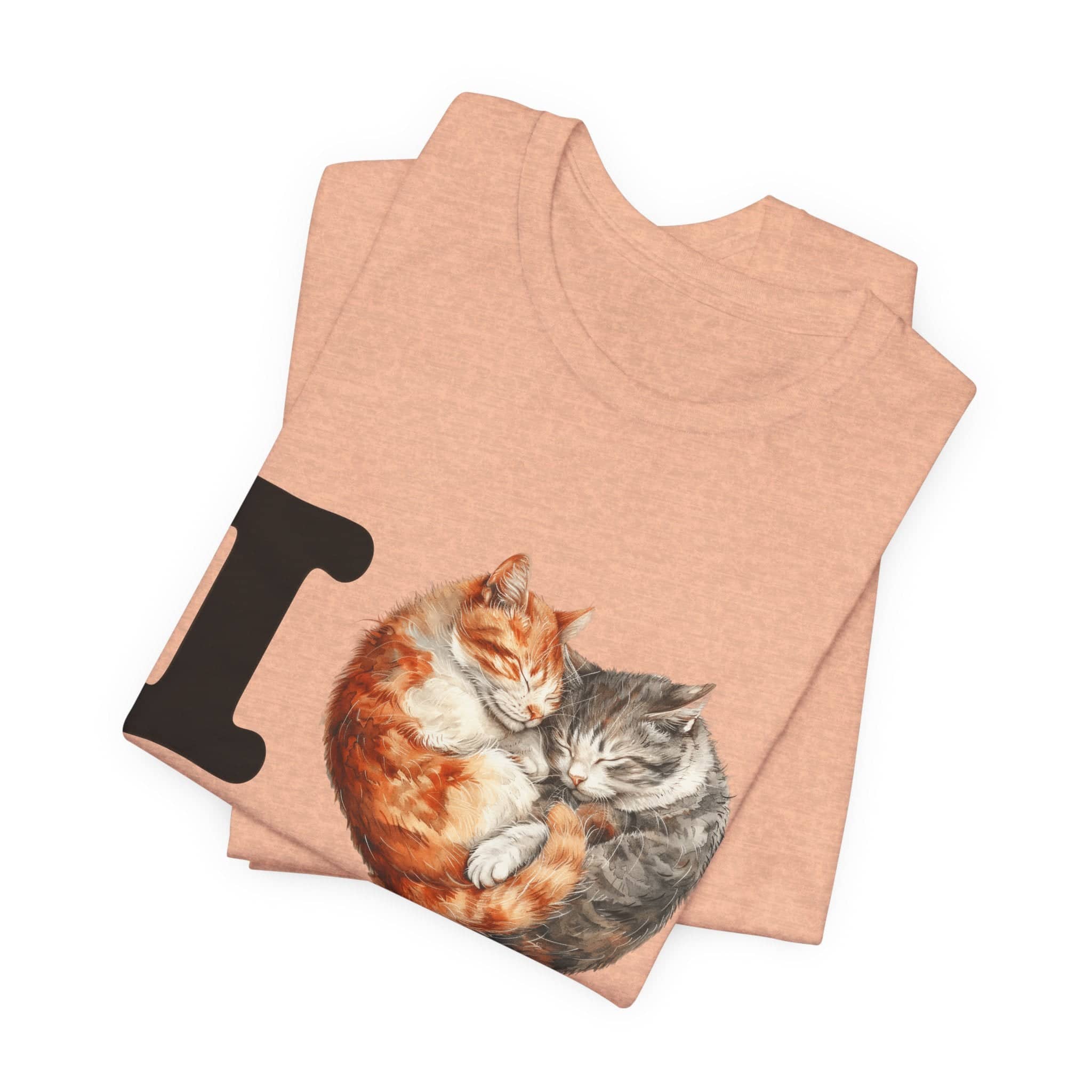 Feline Affection Tee - 'I Heart Cats' Cuddle Short Sleeve Tee