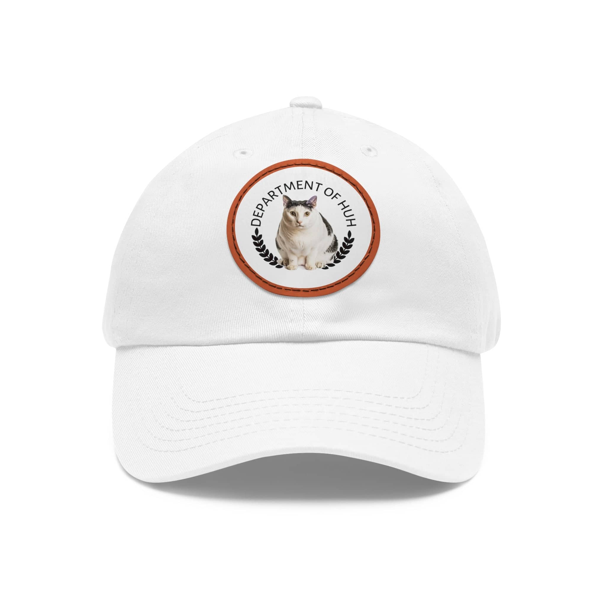 Department of HUH Cat Dad Hat with Leather Patch (Round)
