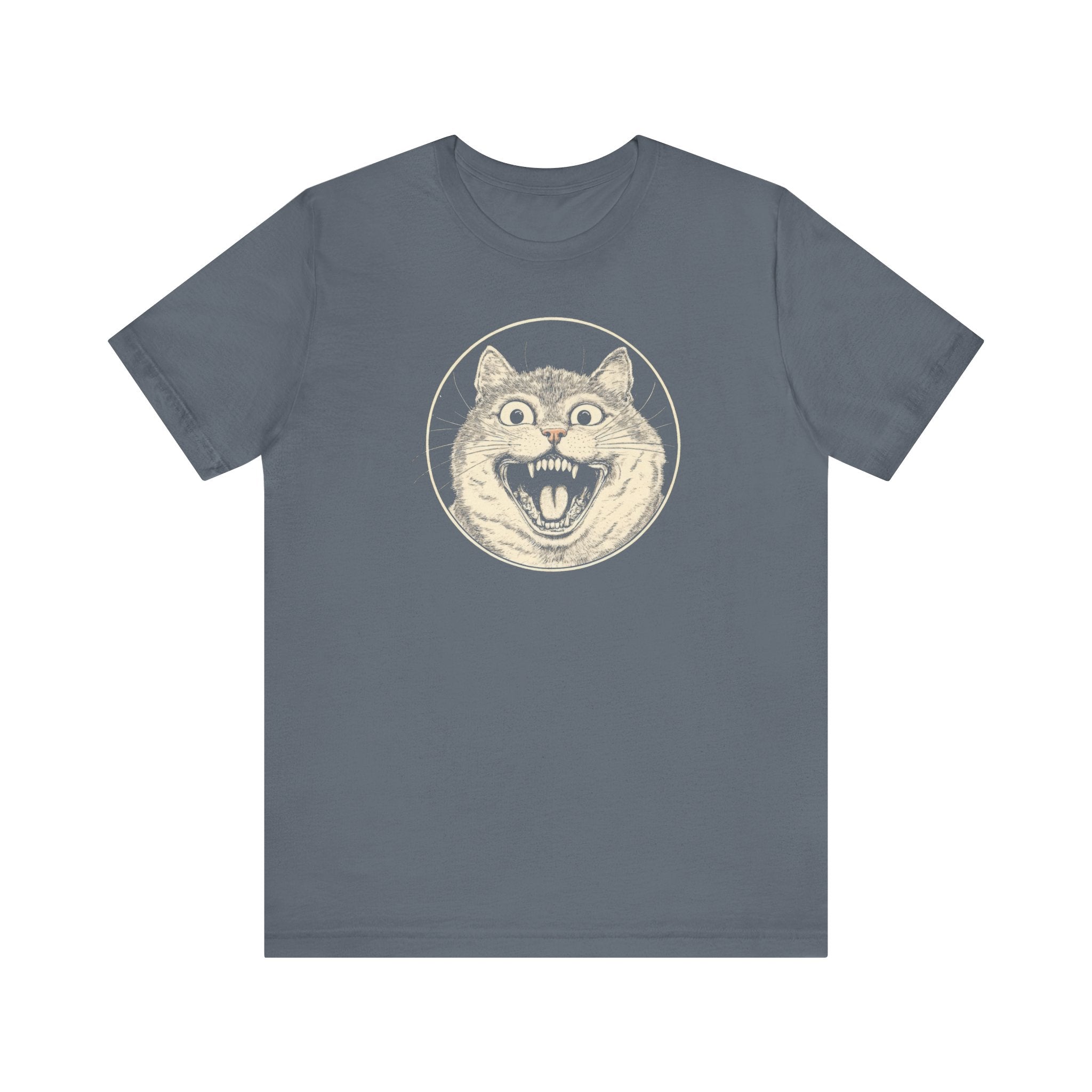Roaring Cat Graphic Tee – Vintage Style Cat Lover Shirt