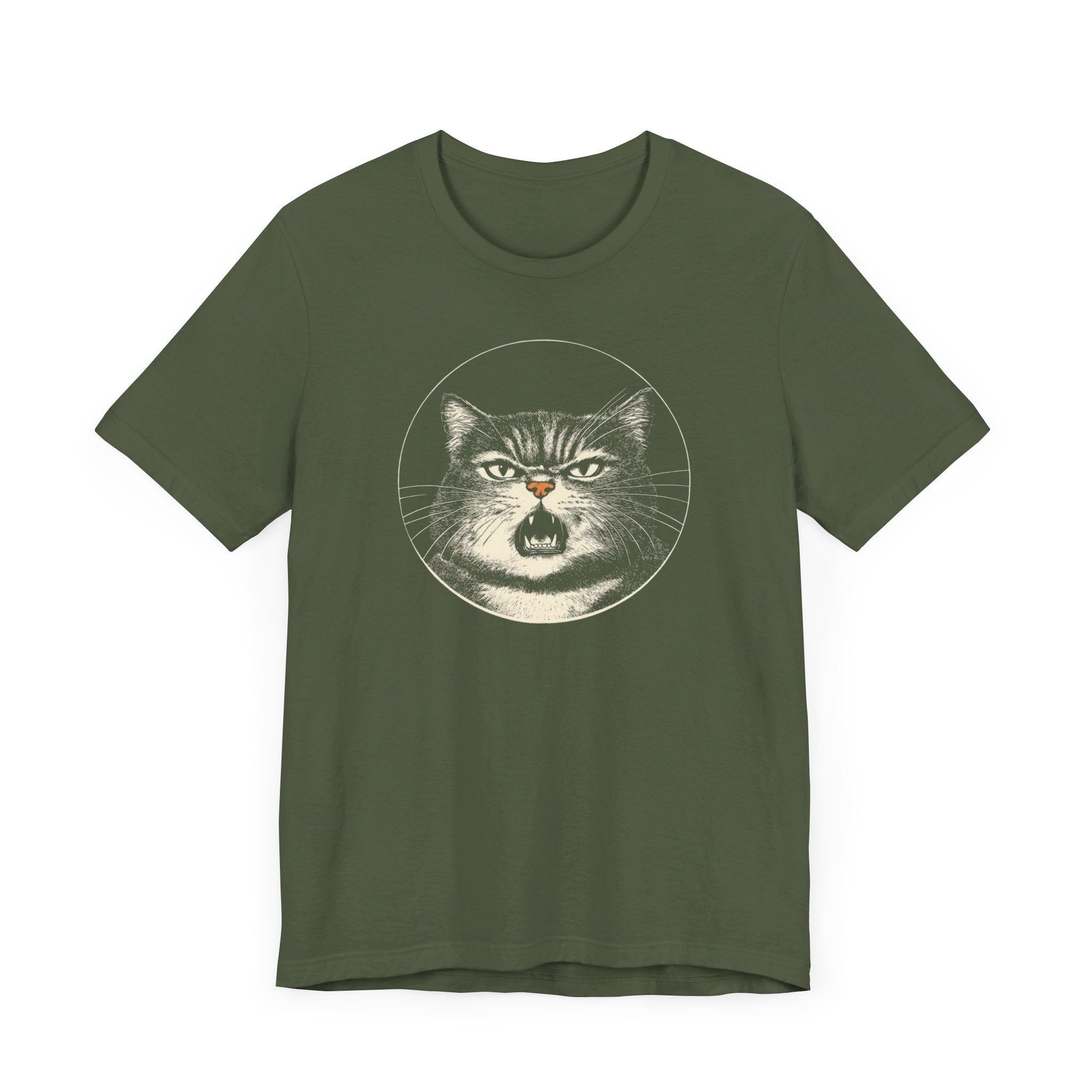 Angry Cat Graphic Tee – Vintage Style Cat Lover Shirt