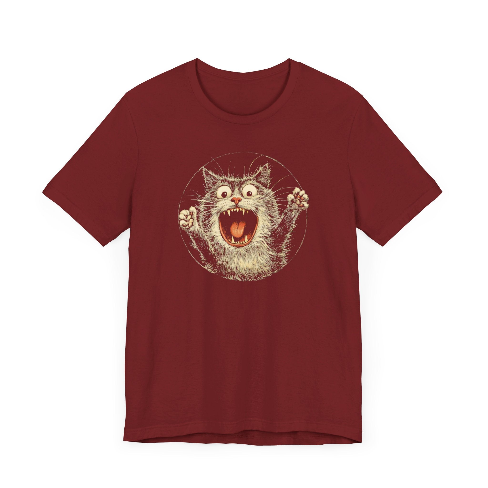 Fierce Cat Graphic Tee – Vintage Style Cat Lover Shirt