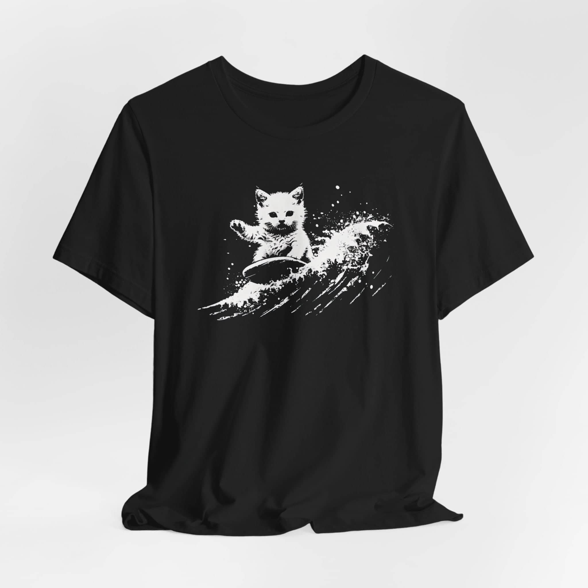 Surfing Cat on Wave T-Shirt