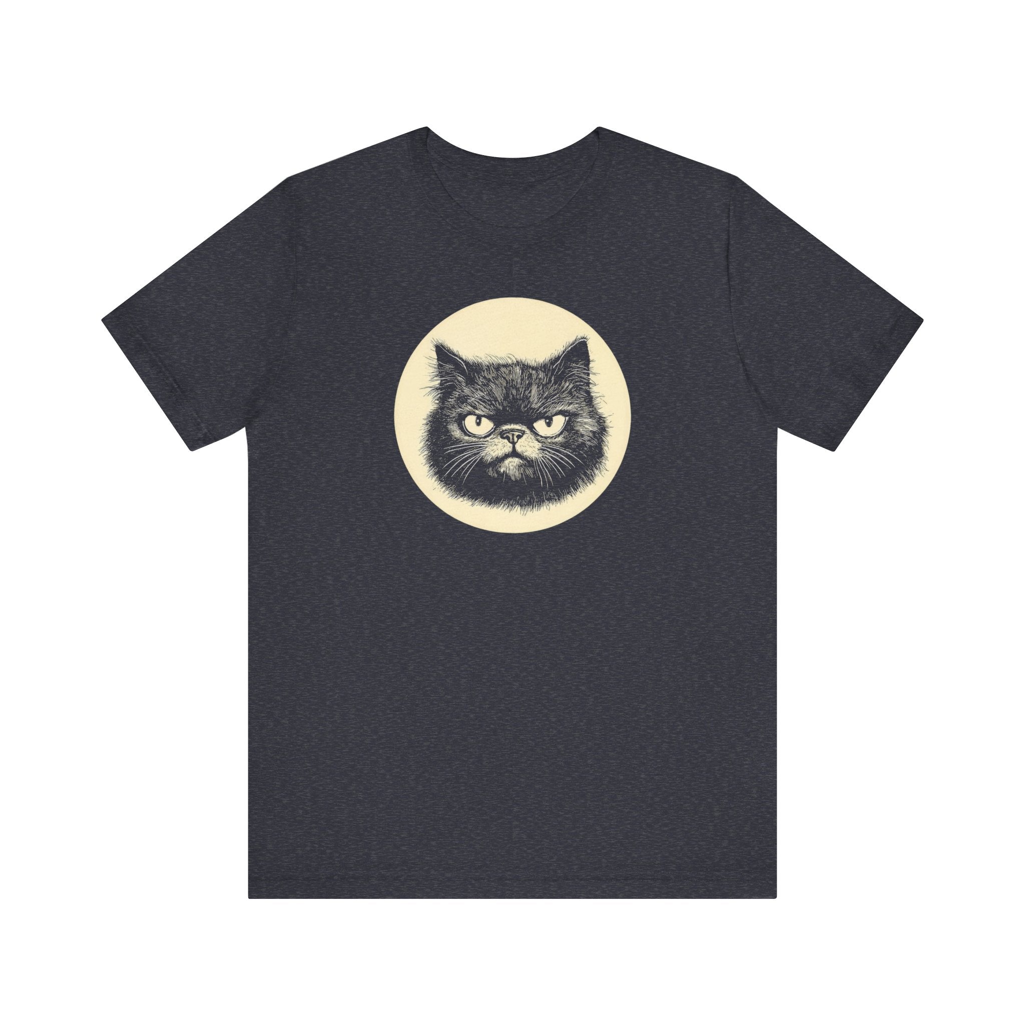 Grumpy Black Cat Graphic Tee – Vintage Style Cat Lover Shirt