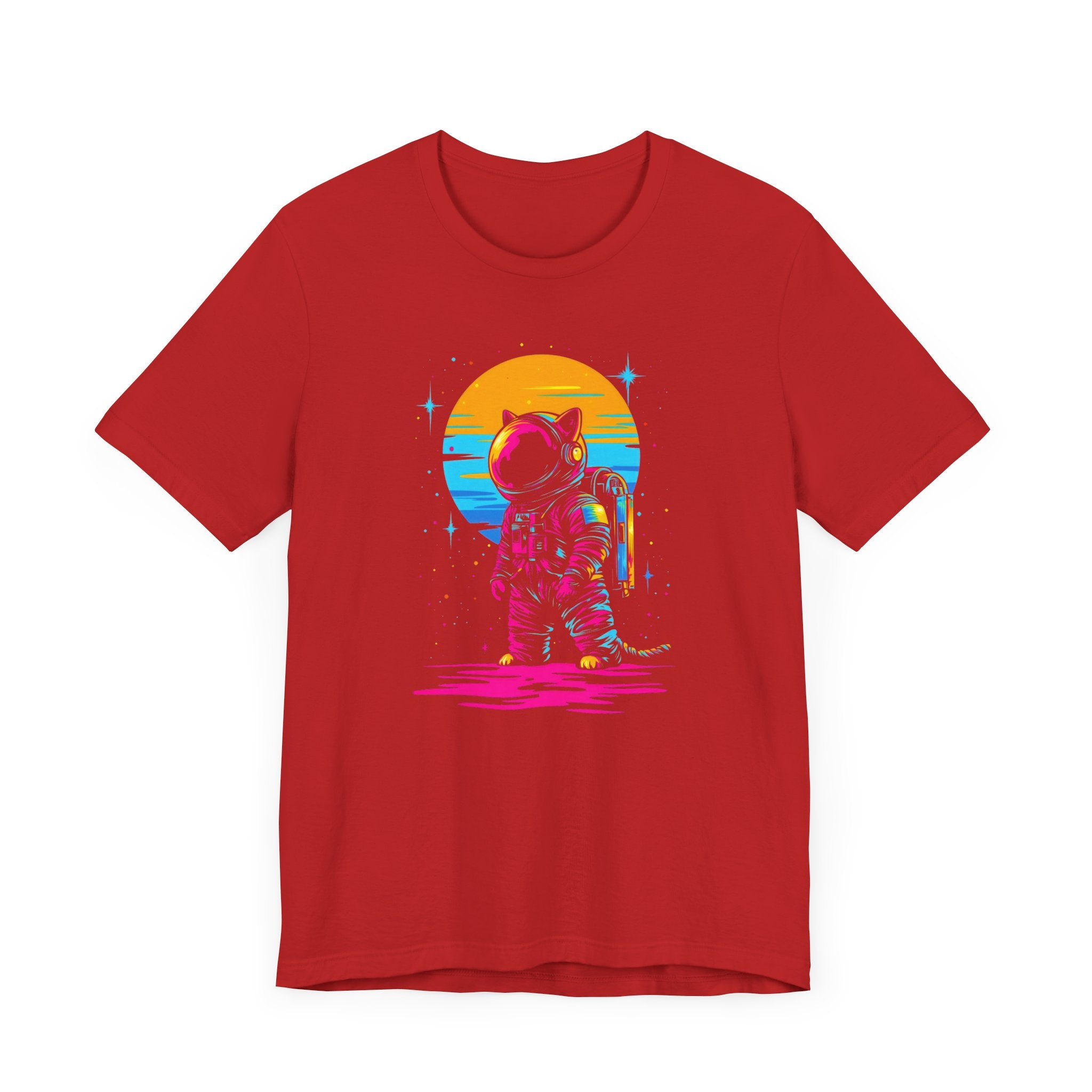 Neon Sunset Astronaut Cat T-Shirt