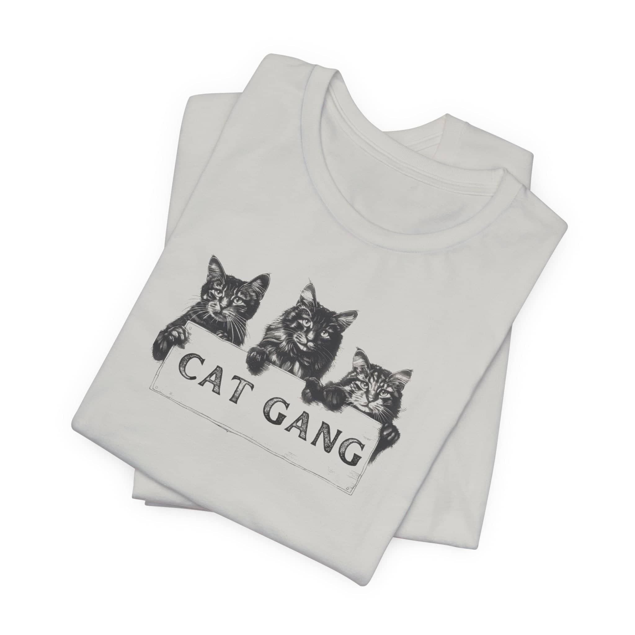 Cat Gang Shirt Funny Cat Lover Unisex Jersey Short Sleeve Tee