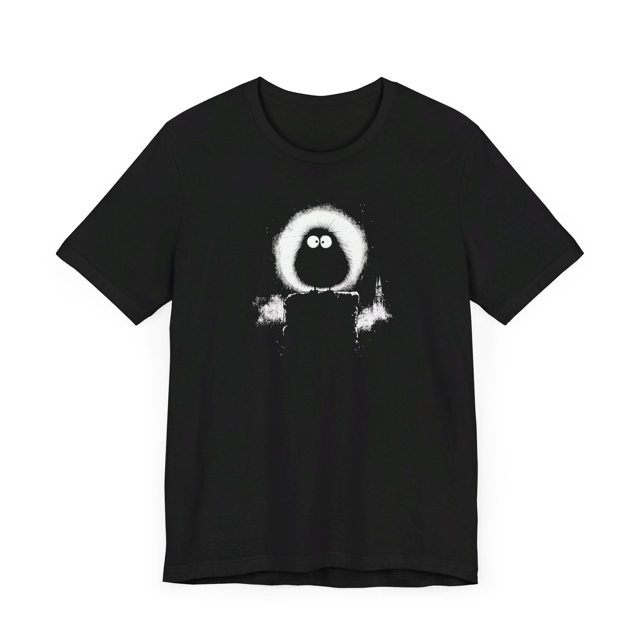 Mysterious Fuzzy Creature Graphic Tee – Black