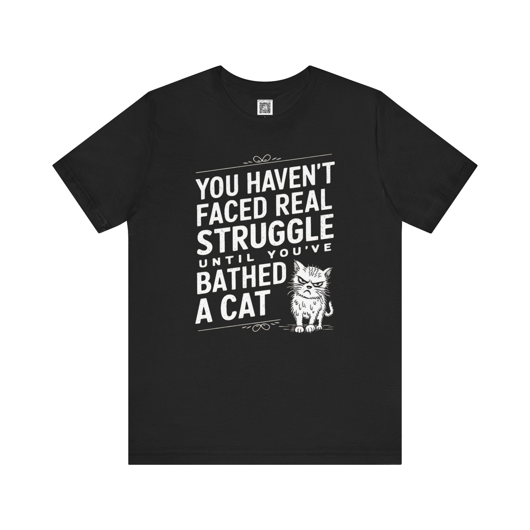 Humorous Cat Bathing T-Shirt