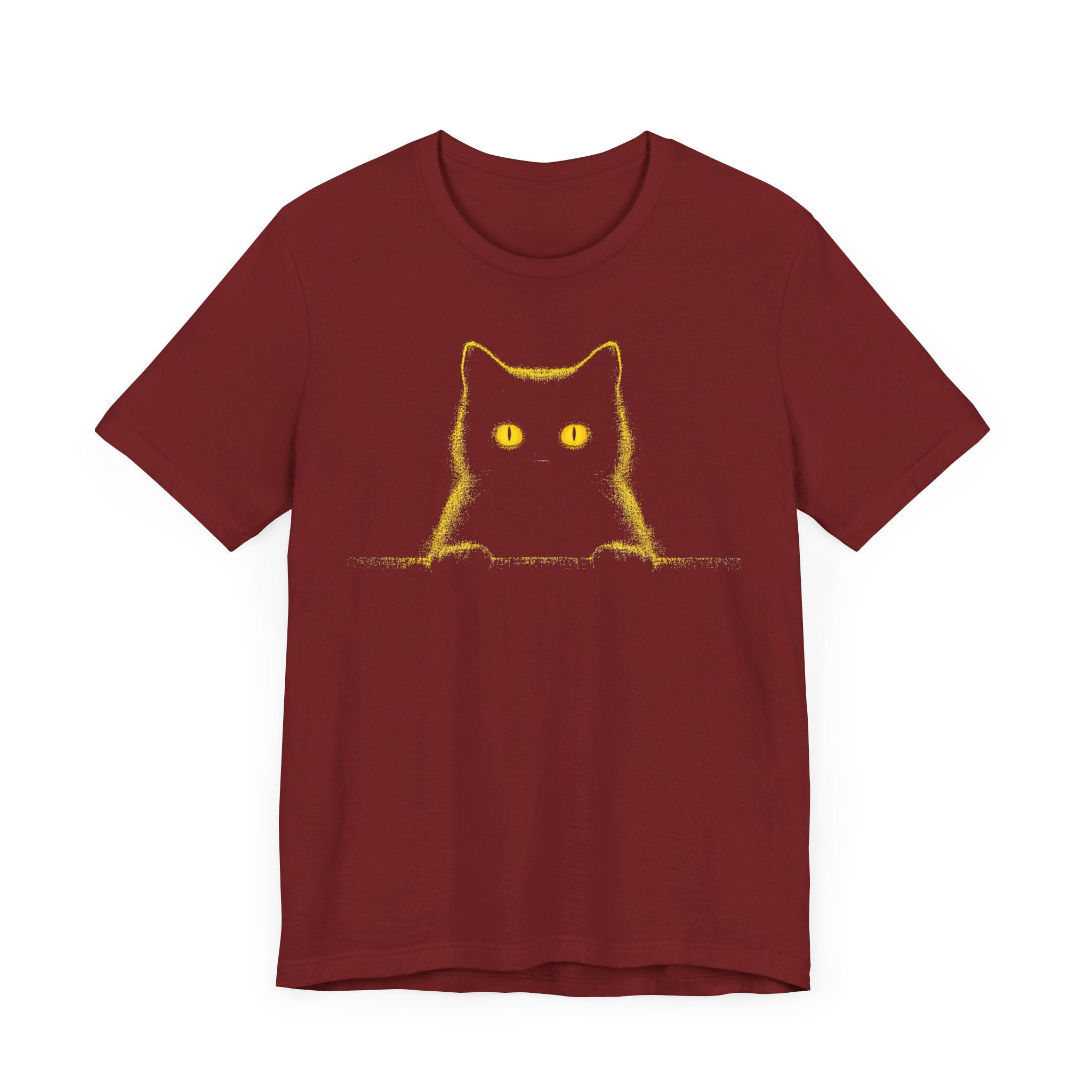 Glowing Eyes Black Cat Graphic Tee – Mysterious Feline Lover Shirt