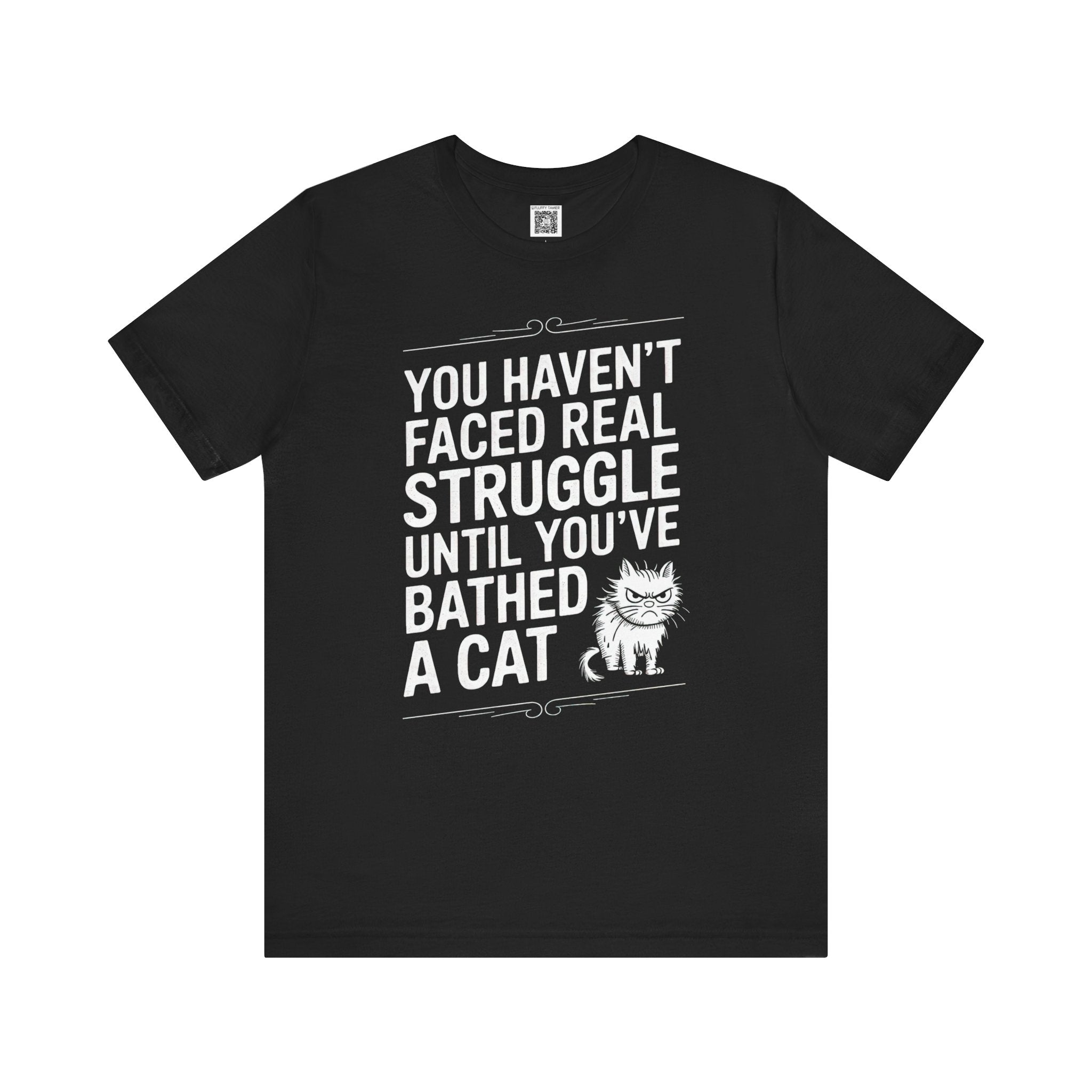 Humorous Cat Bathing T-Shirt
