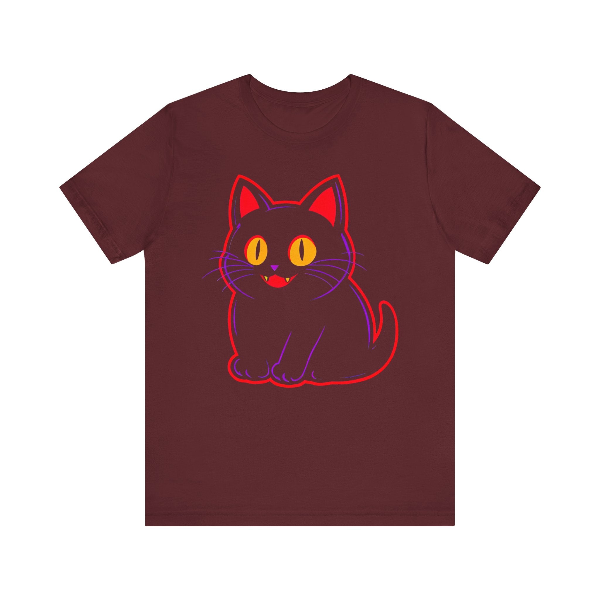 Neon Black Cat Graphic Tee