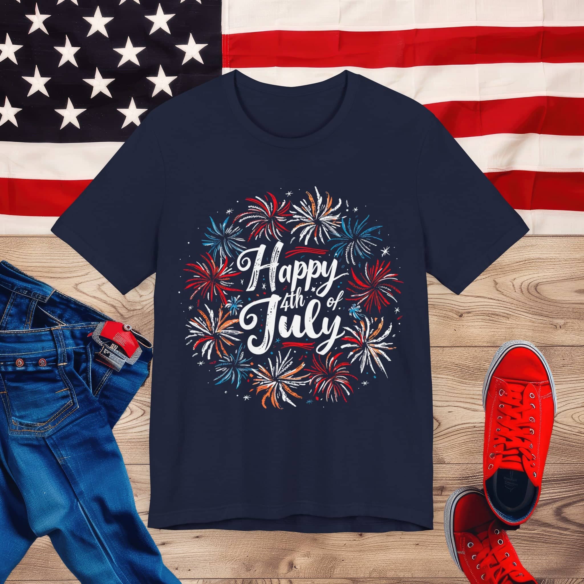 Happy 4th of July Fireworks Tee