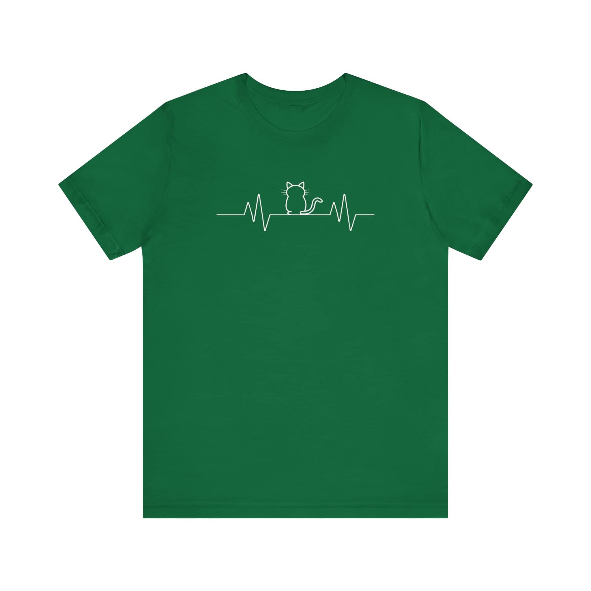 Minimalist Cat Heartbeat Shirt Simple Cat Lover Gift