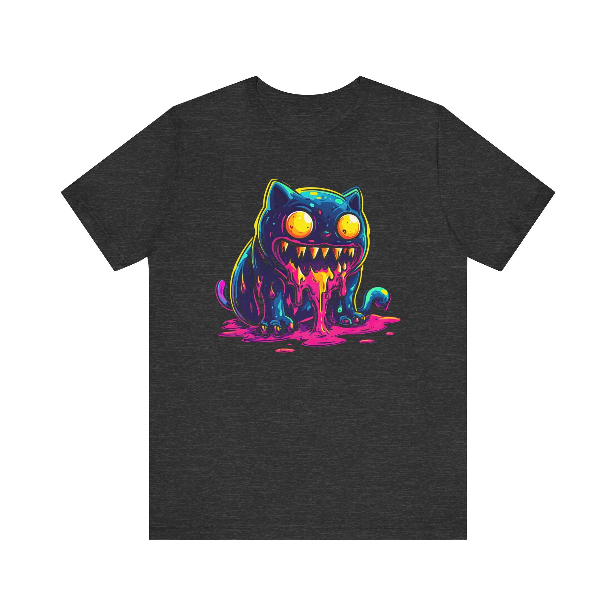 Neon Monster Cat T-Shirt Bold and Quirky Design