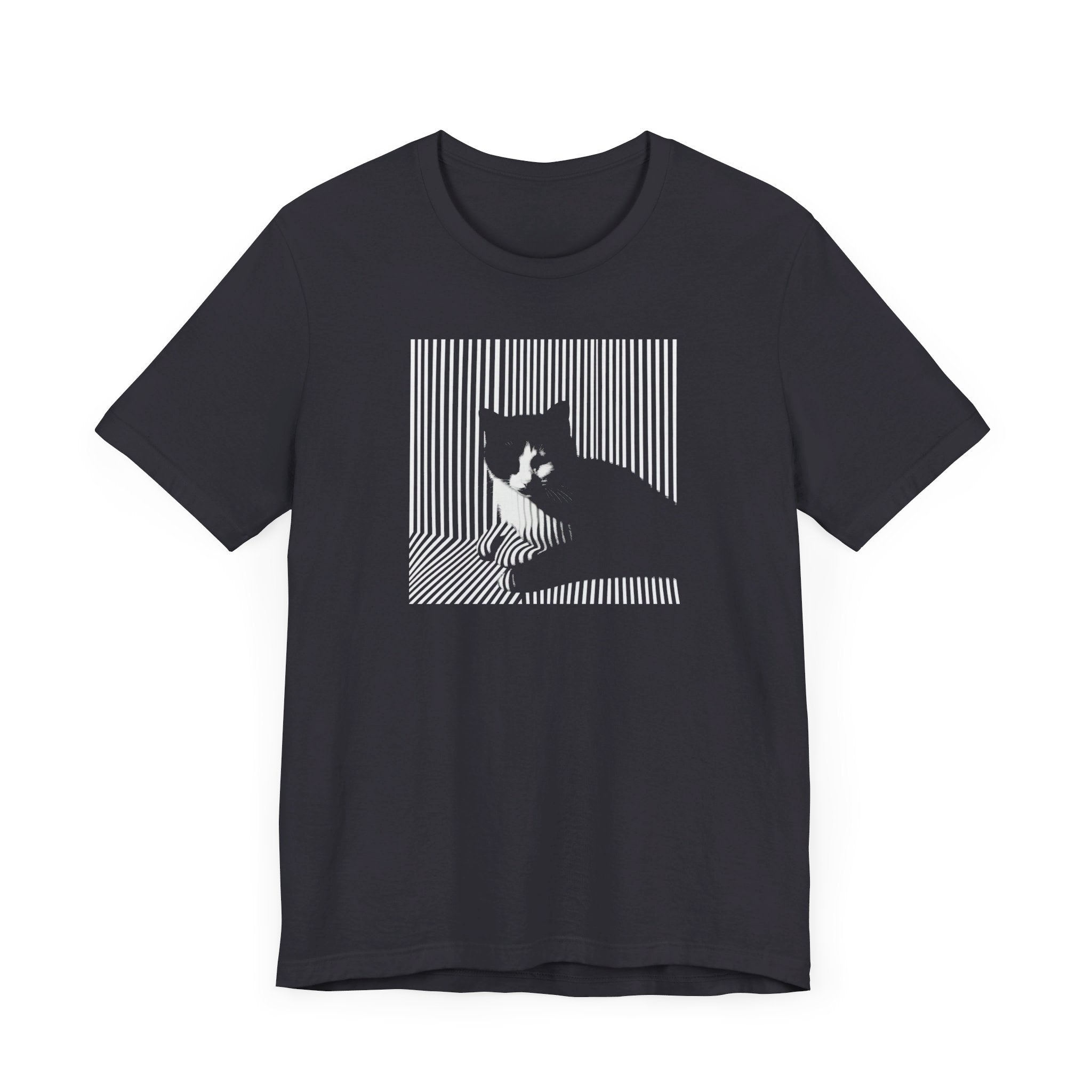 Abstract Black Cat Graphic Tee – Modern Minimalist Cat Lover Shirt