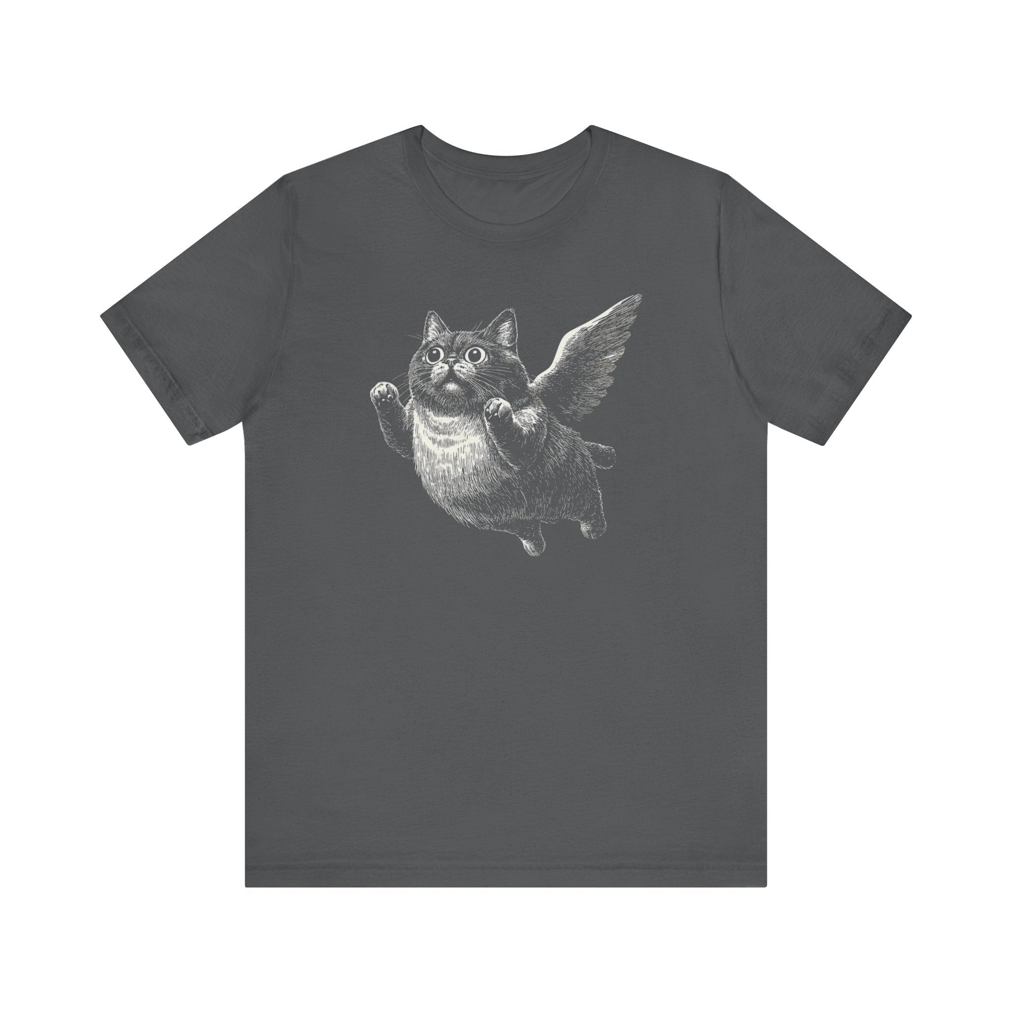 Flying Chubby Cat with Wings Graphic T-Shirt