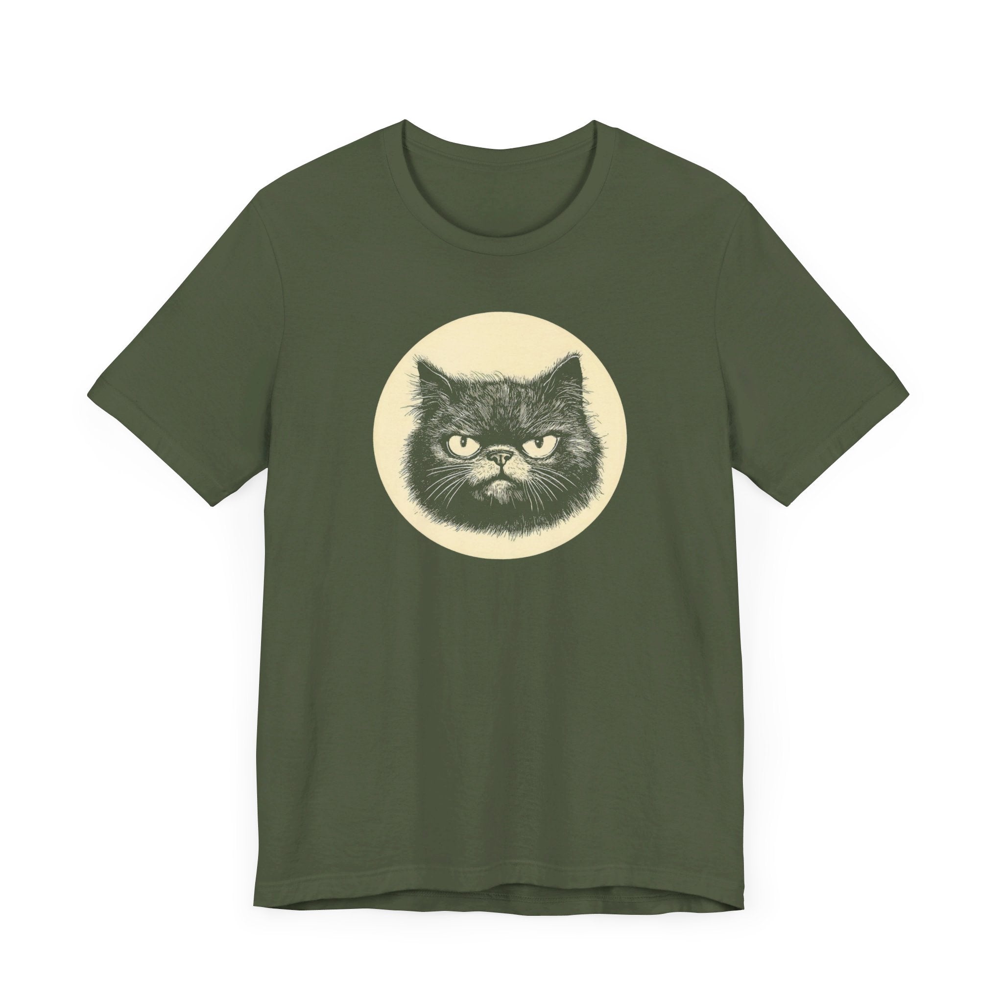 Grumpy Black Cat Graphic Tee – Vintage Style Cat Lover Shirt