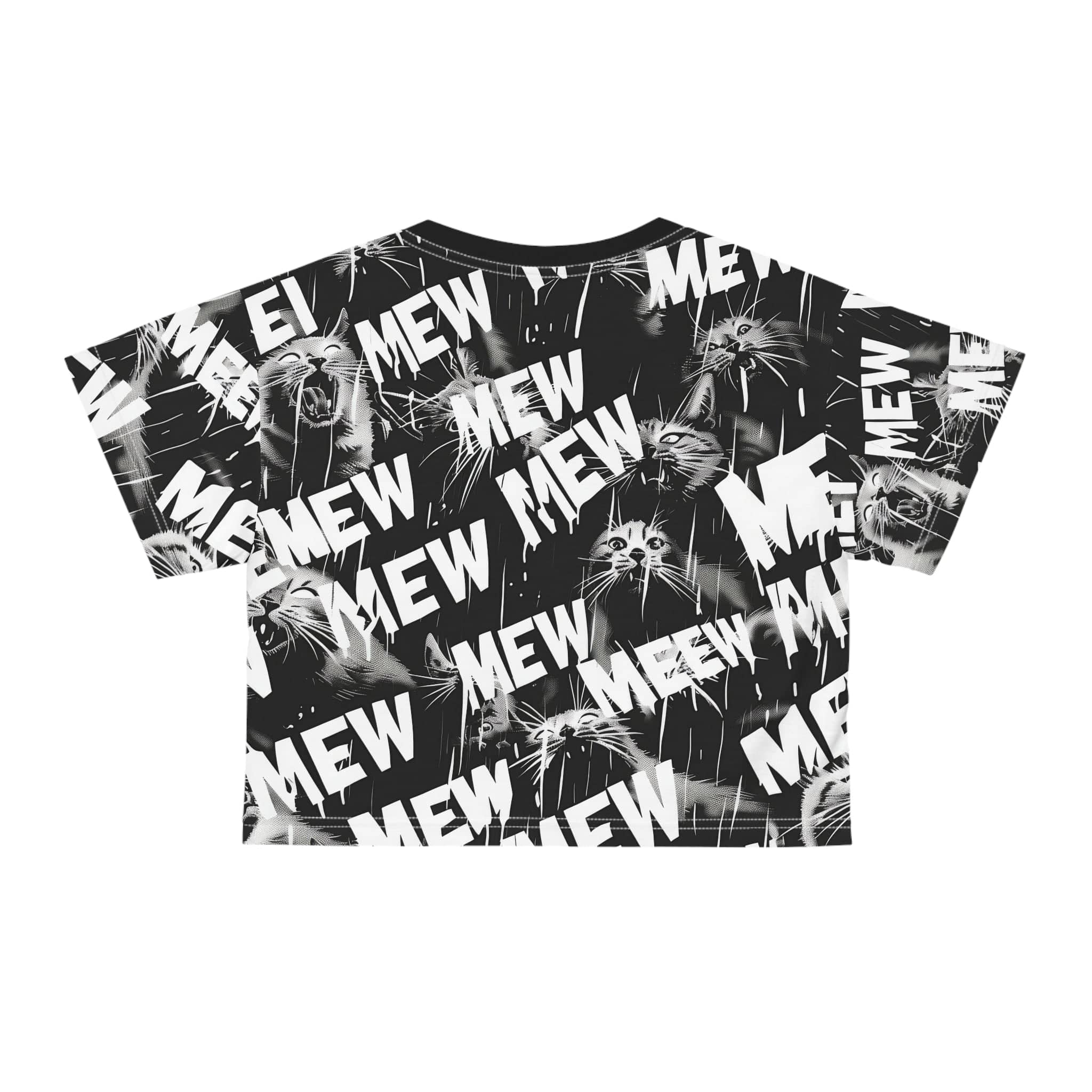 Dramatic Kitty All-Over Print Crop Tee (AOP)