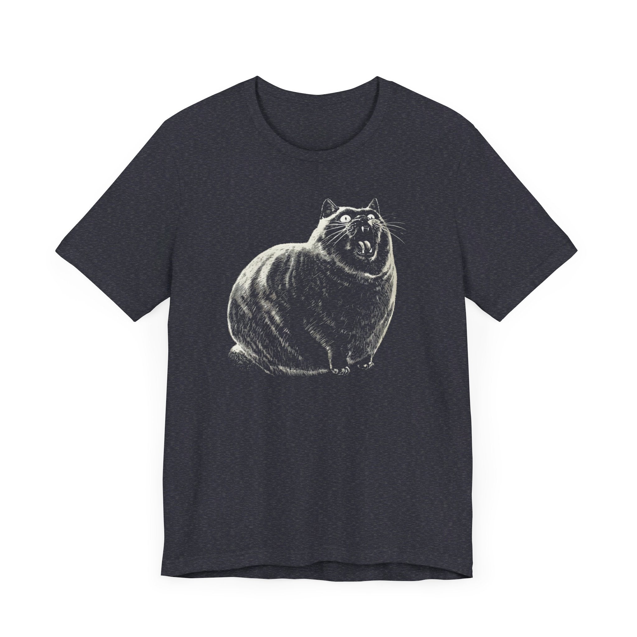 Yowling Chonky Cat Graphic T-Shirt Funny Cat Lover Tee