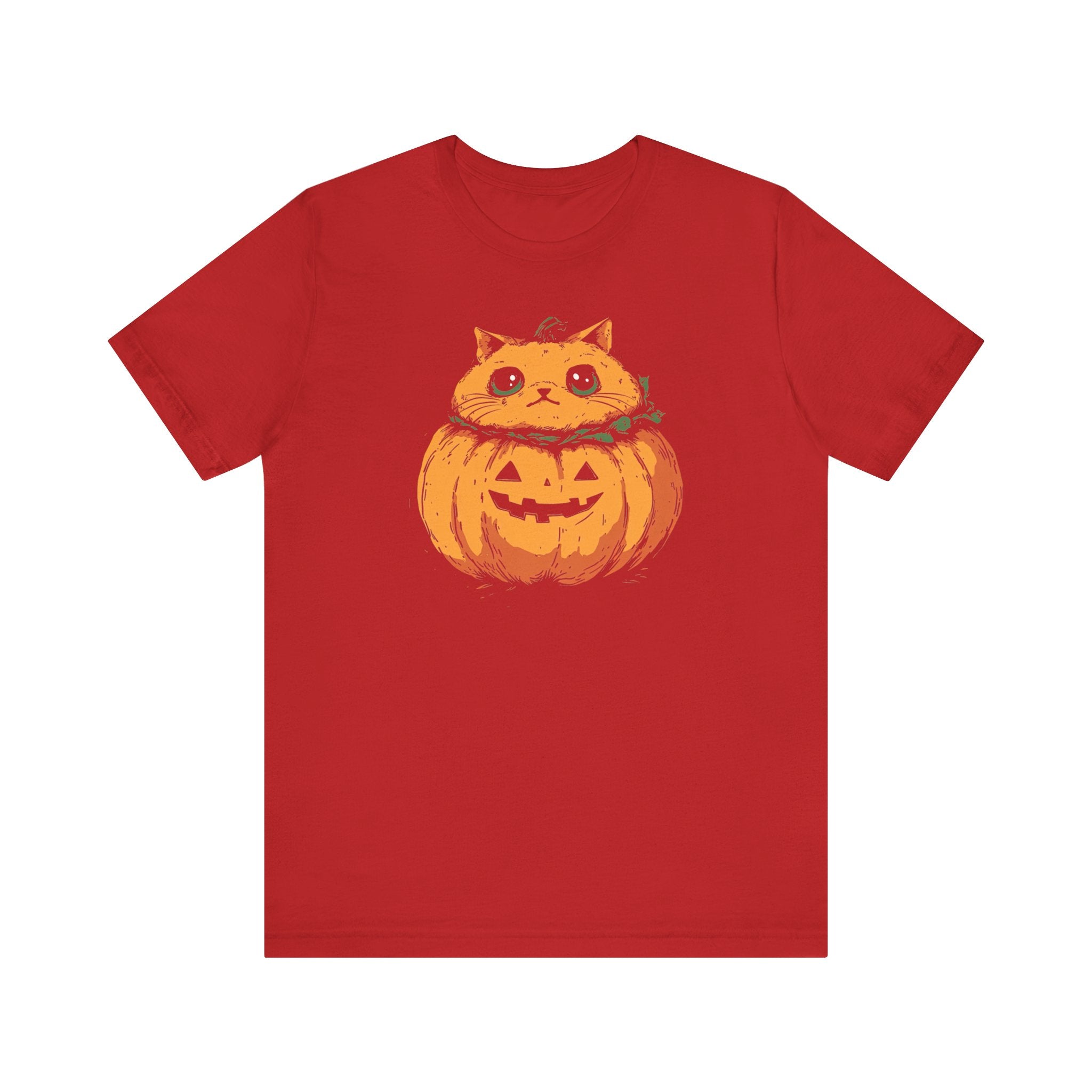 Pumpkin Cat T-Shirt - Cute Halloween Jack-o’-Lantern Kitty Design