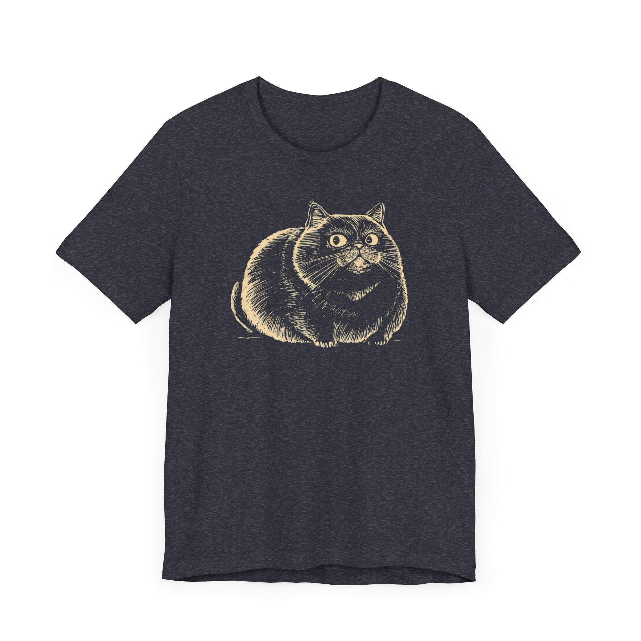Chubby Cat Illustration T-Shirt