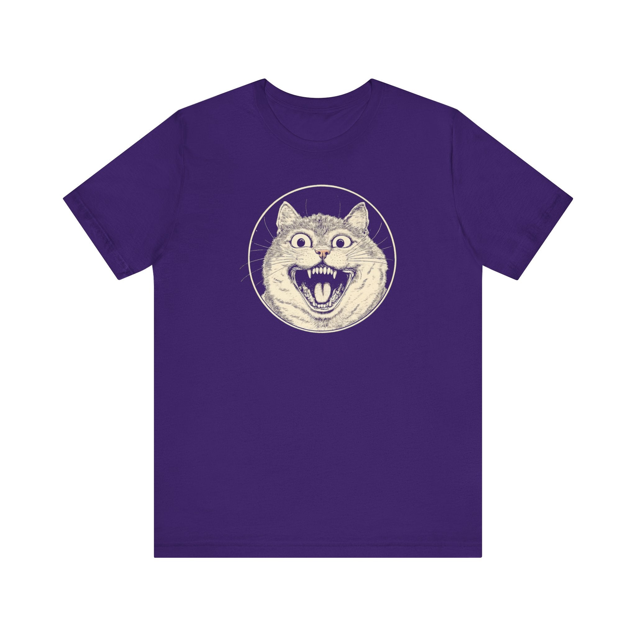 Roaring Cat Graphic Tee – Vintage Style Cat Lover Shirt
