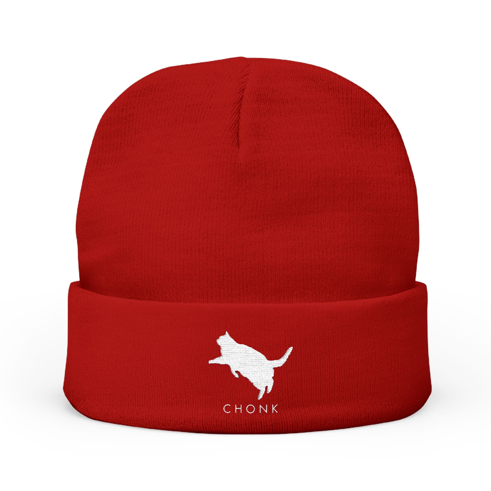 Chonk Cat Beanie Embroidered Funny Winter Hat for Cat Lovers