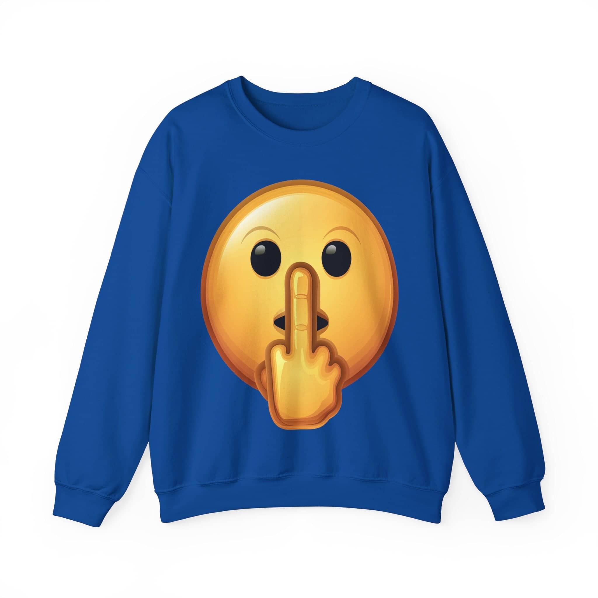 Middle Finger FU Shh Silent Protest Emoji Unisex Heavy Blend™ Crewneck Sweatshirt