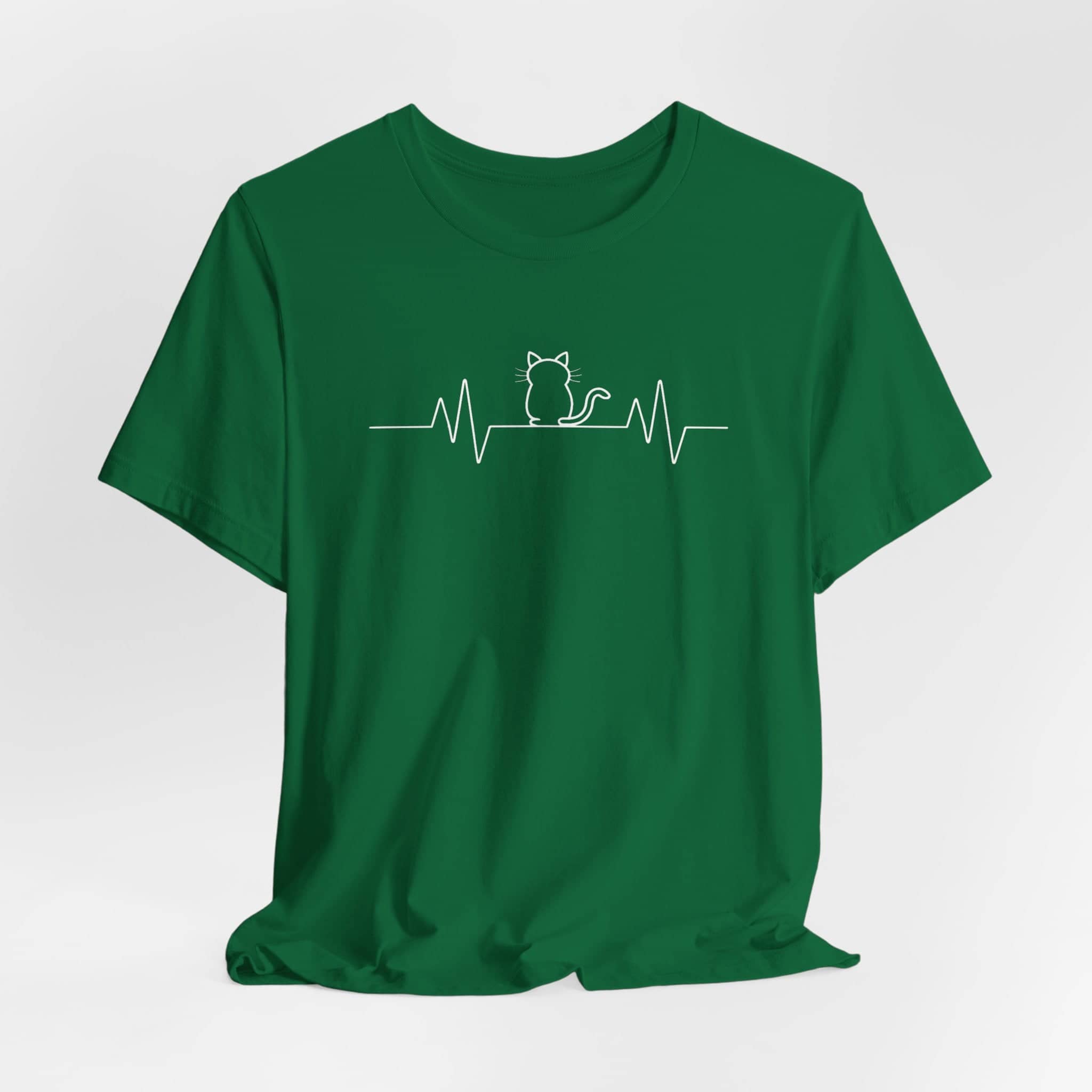 Minimalist Cat Heartbeat Shirt Simple Cat Lover Gift