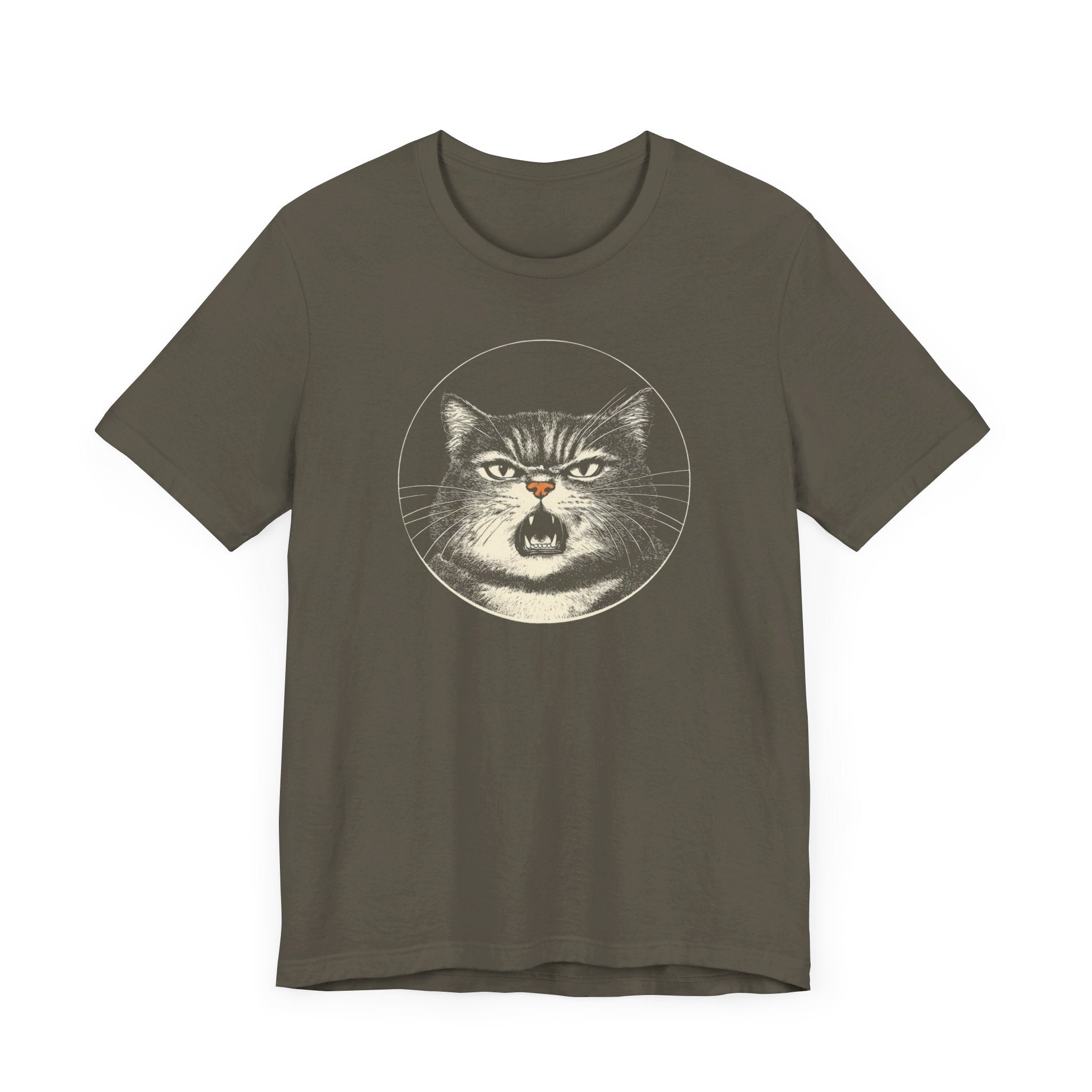Angry Cat Graphic Tee – Vintage Style Cat Lover Shirt