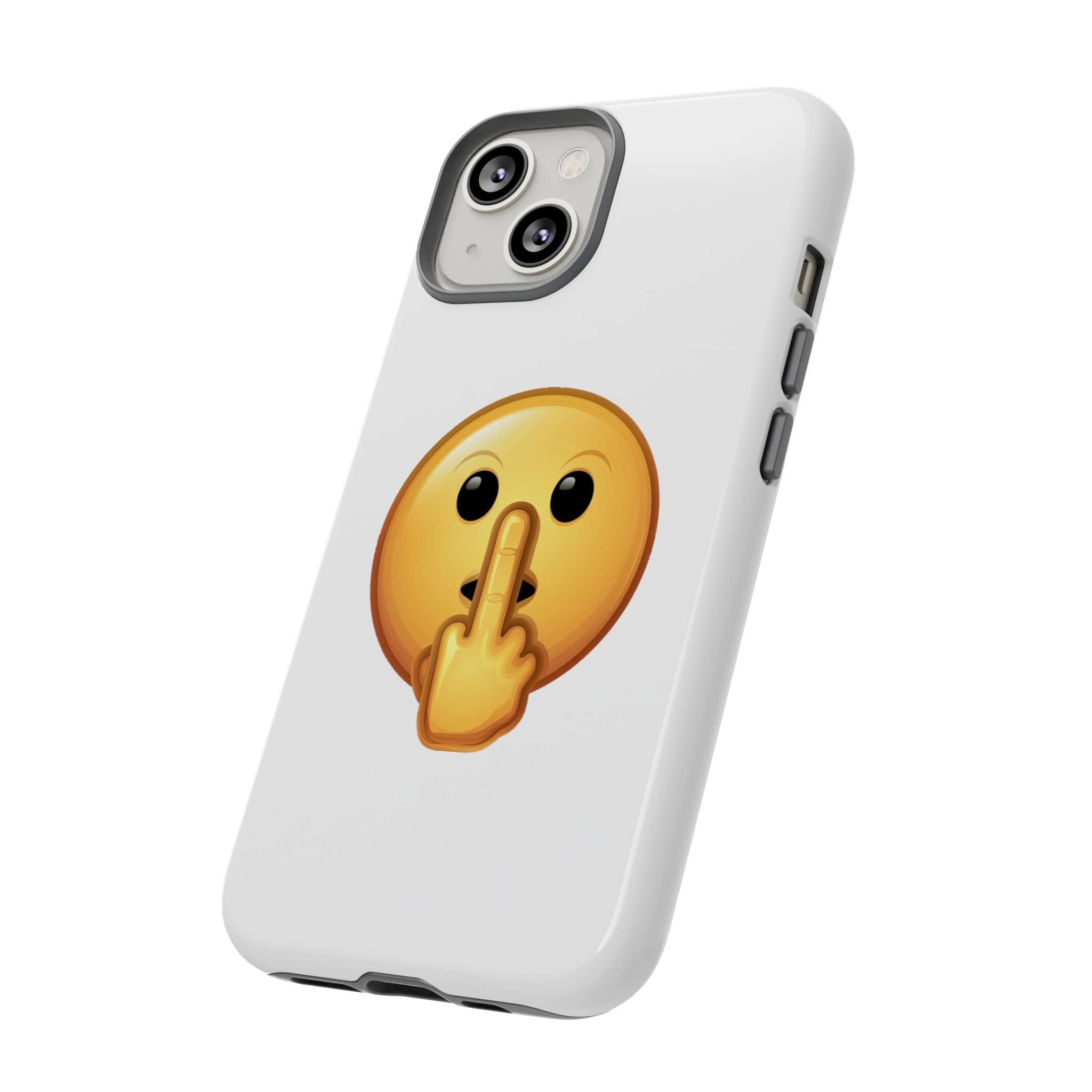Middle Finger FU Shh Silent Protest Emoji Phone Tough Cases