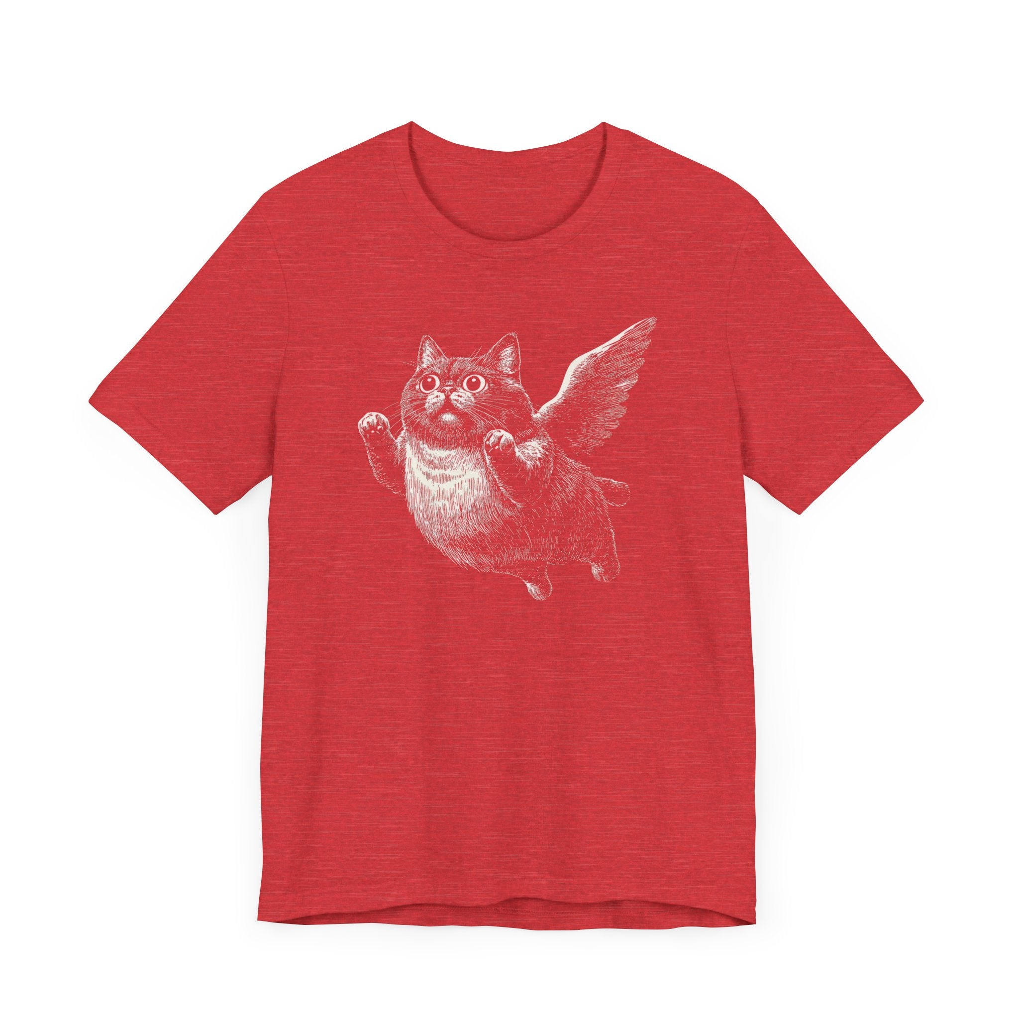 Flying Chubby Cat with Wings Graphic T-Shirt