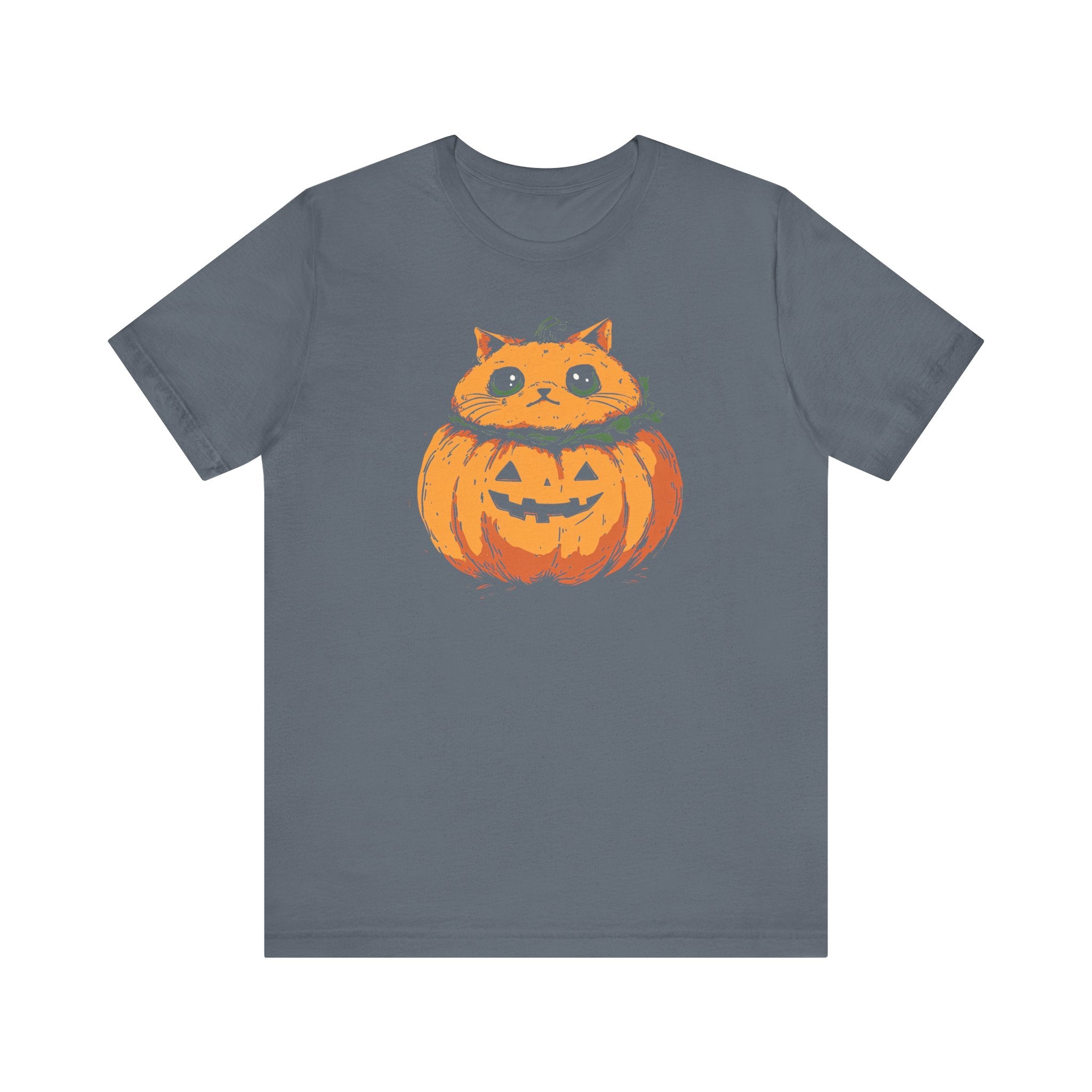 Pumpkin Cat T-Shirt - Cute Halloween Jack-o’-Lantern Kitty Design