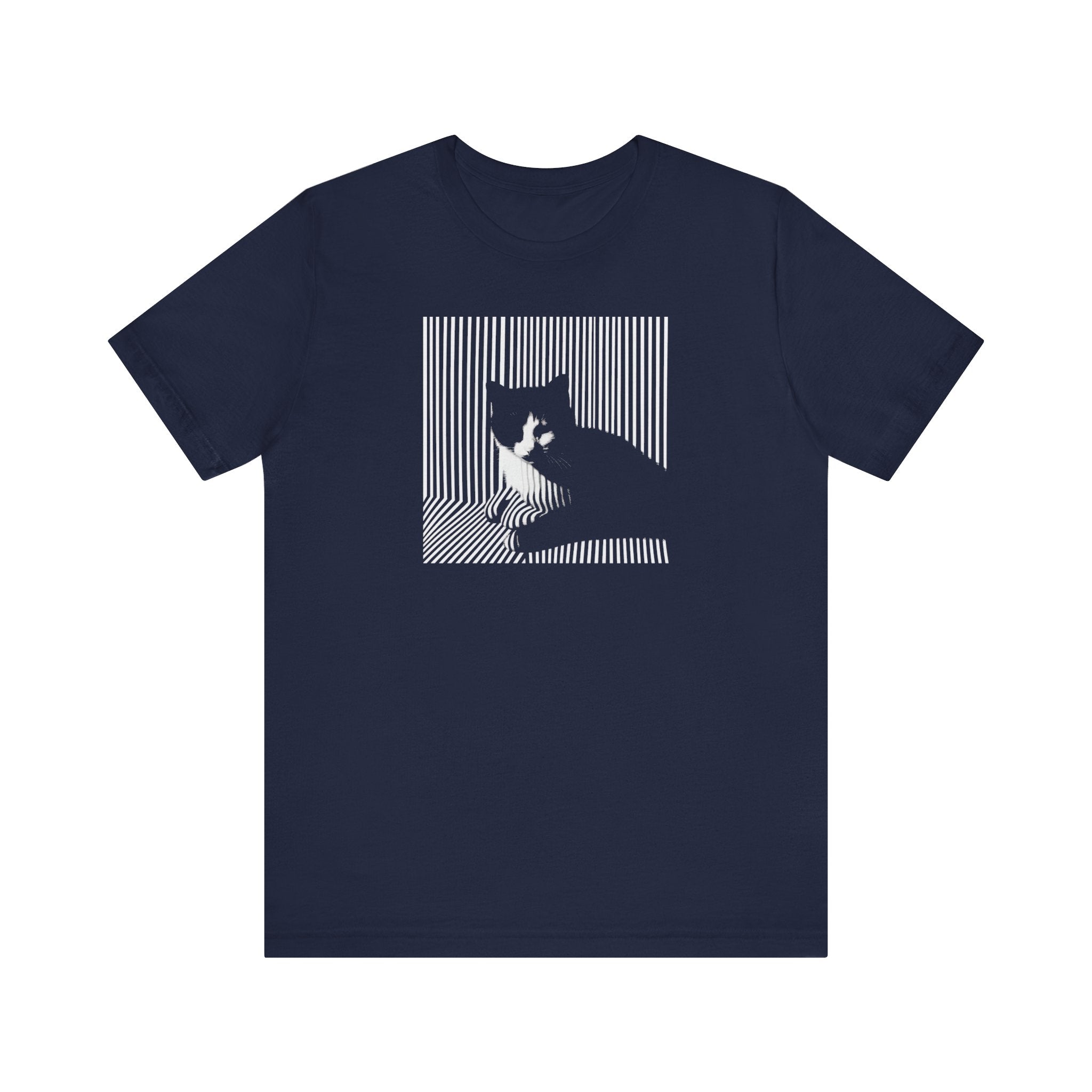 Abstract Black Cat Graphic Tee – Modern Minimalist Cat Lover Shirt