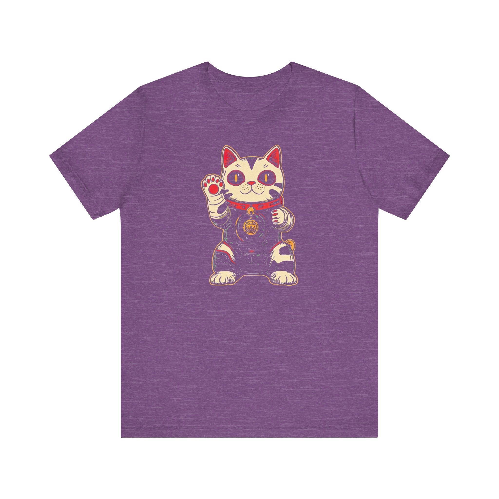 Lucky Cat Robot T-Shirt - Futuristic Maneki-Neko Design