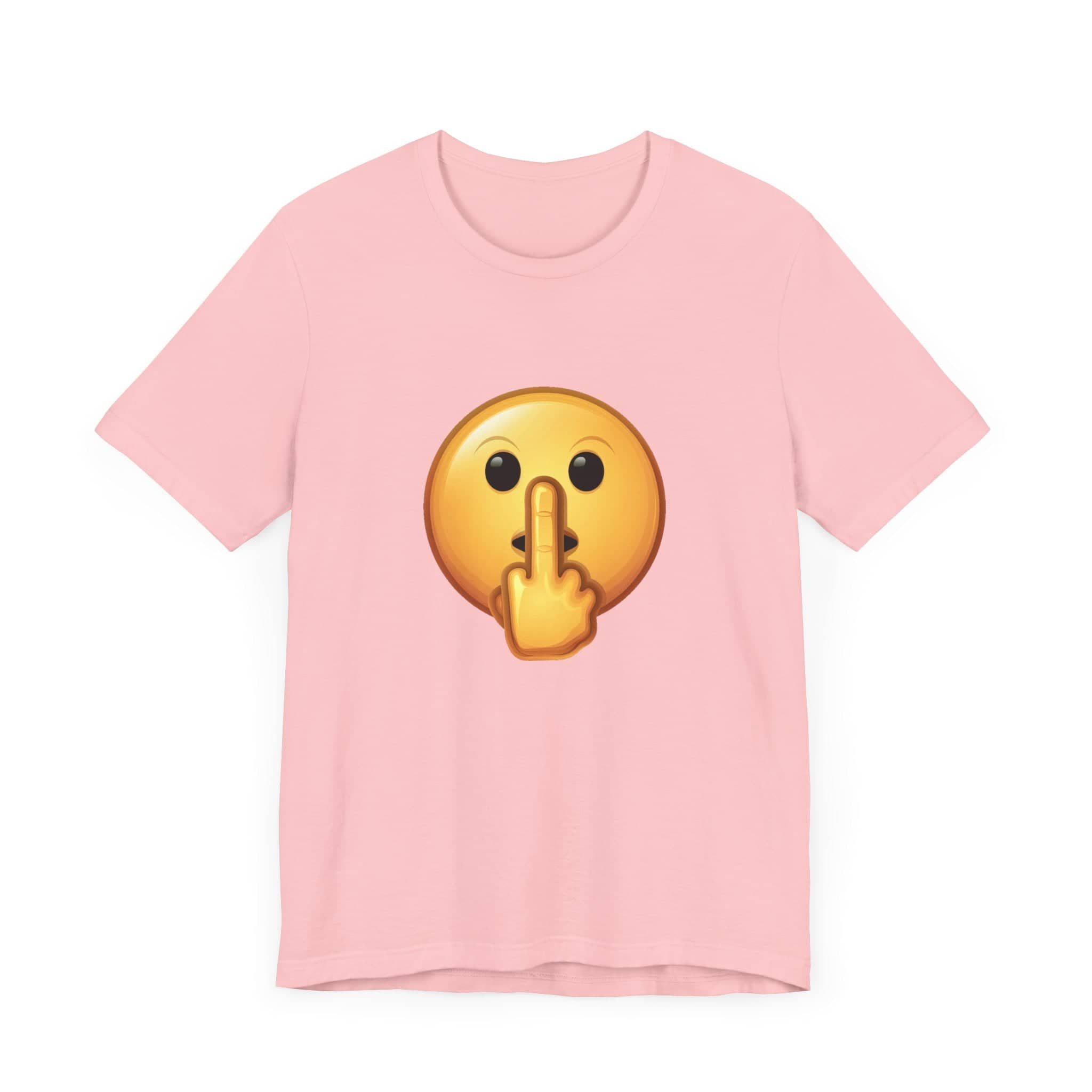 Middle Finger FU Shh Silent Protest Emoji Tee (Small Graphic)