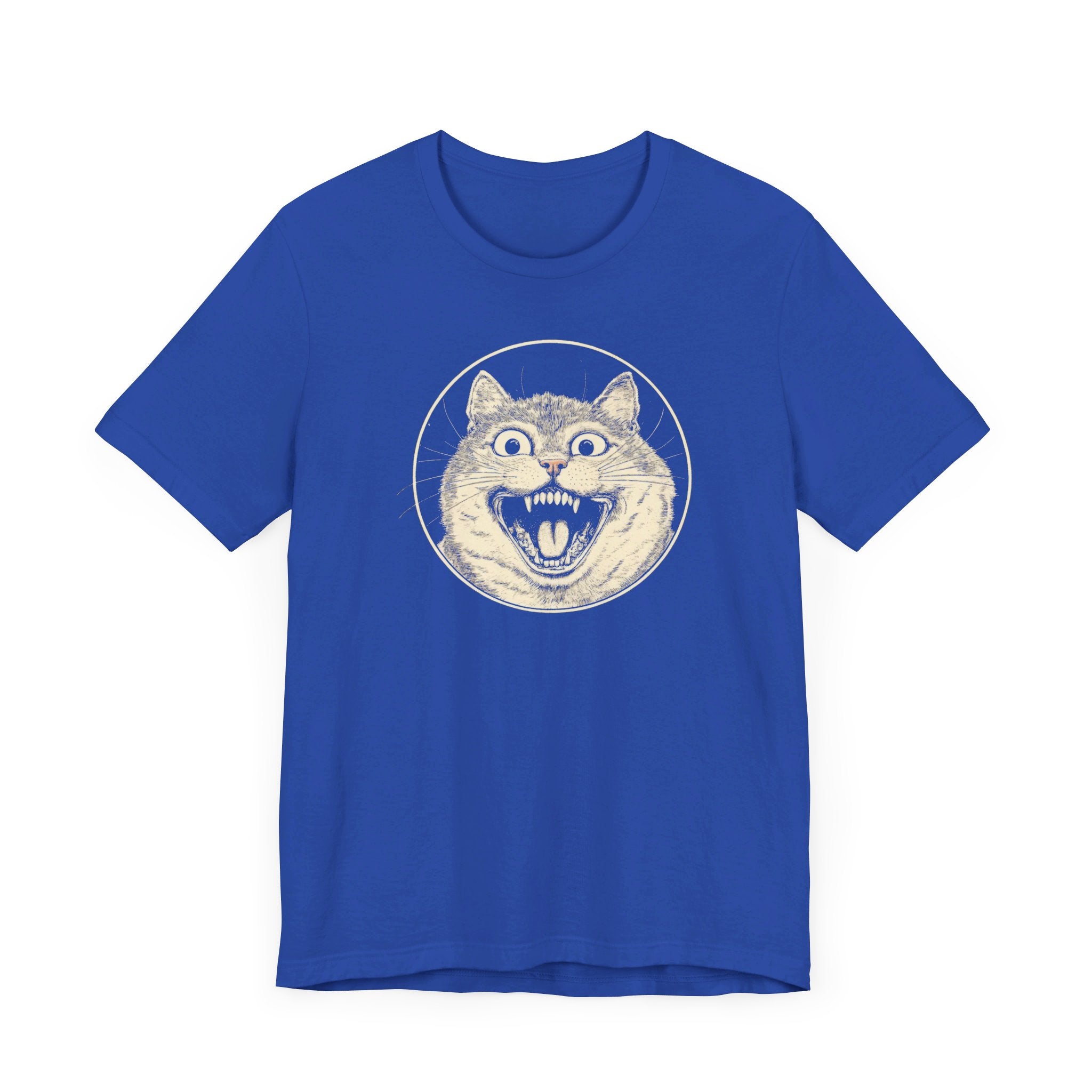 Roaring Cat Graphic Tee – Vintage Style Cat Lover Shirt