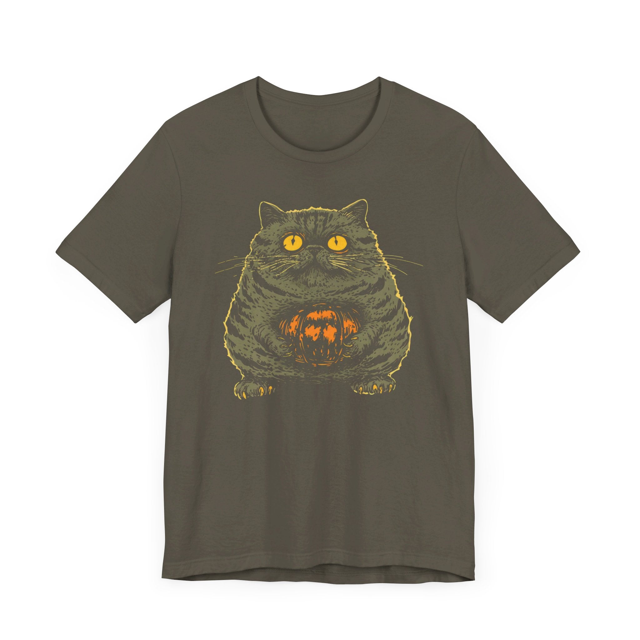 Halloween Cat with Pumpkin T-Shirt Funny Spooky Design