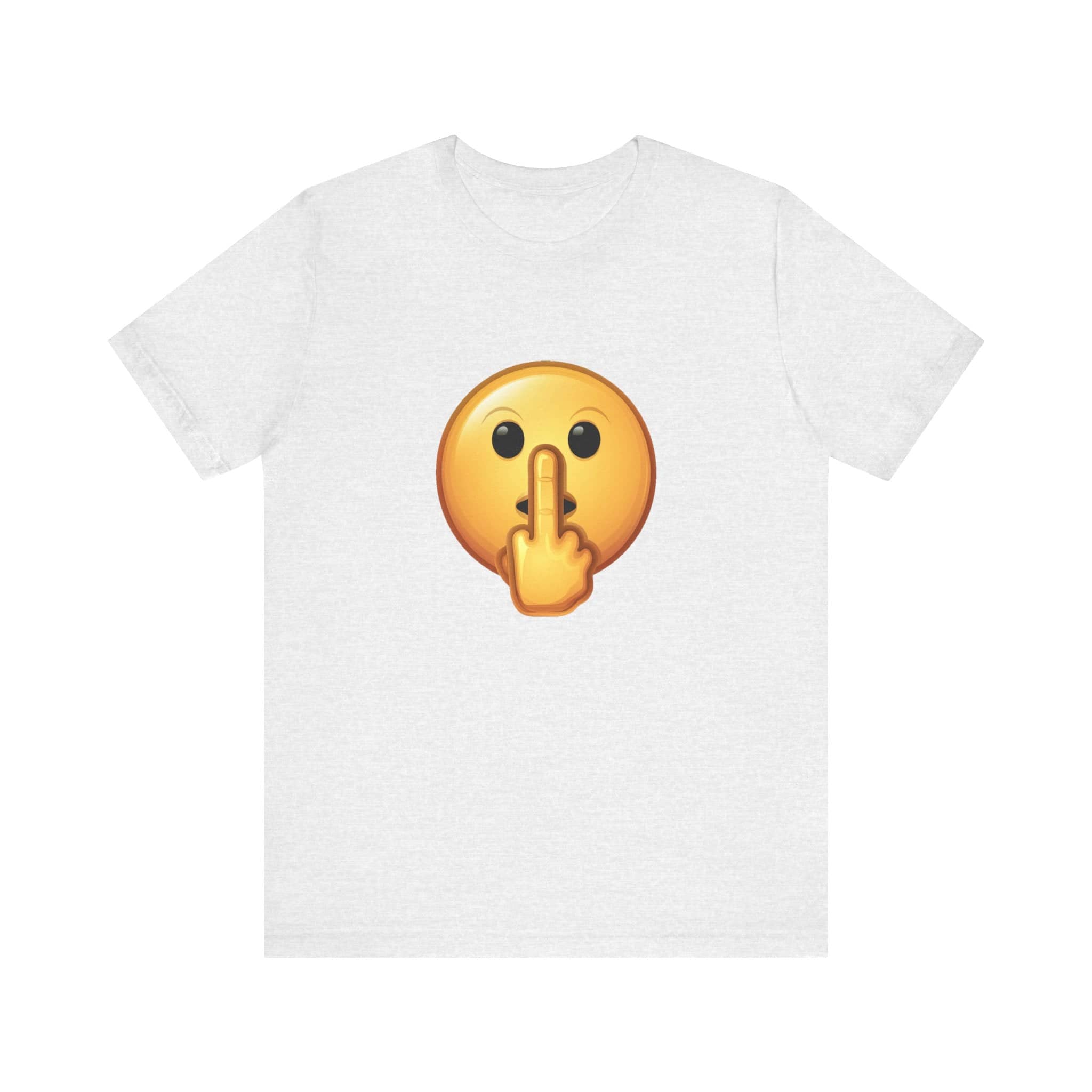 Middle Finger FU Shh Silent Protest Emoji Tee (Small Graphic)
